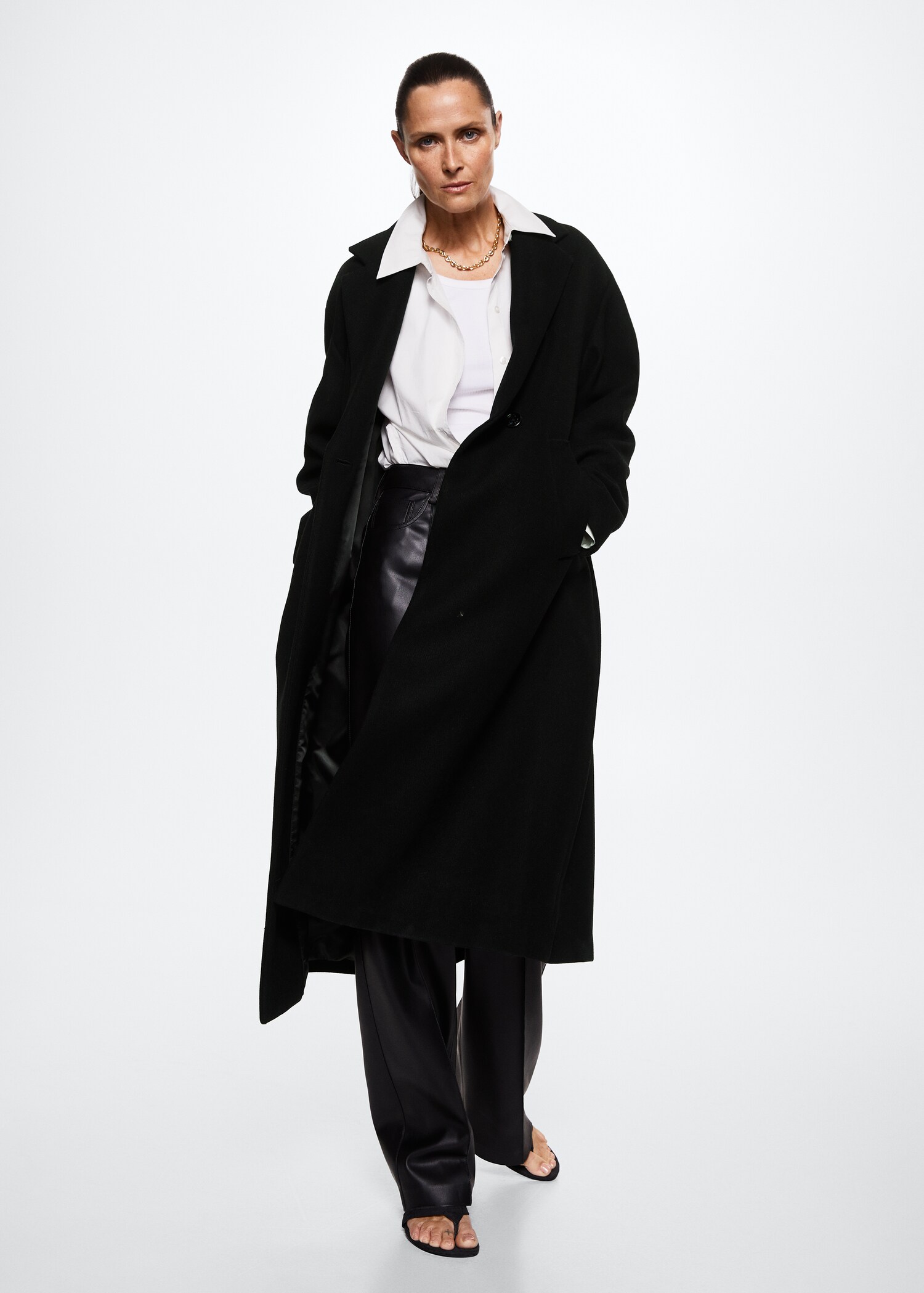 Oversize wool coat - General plane