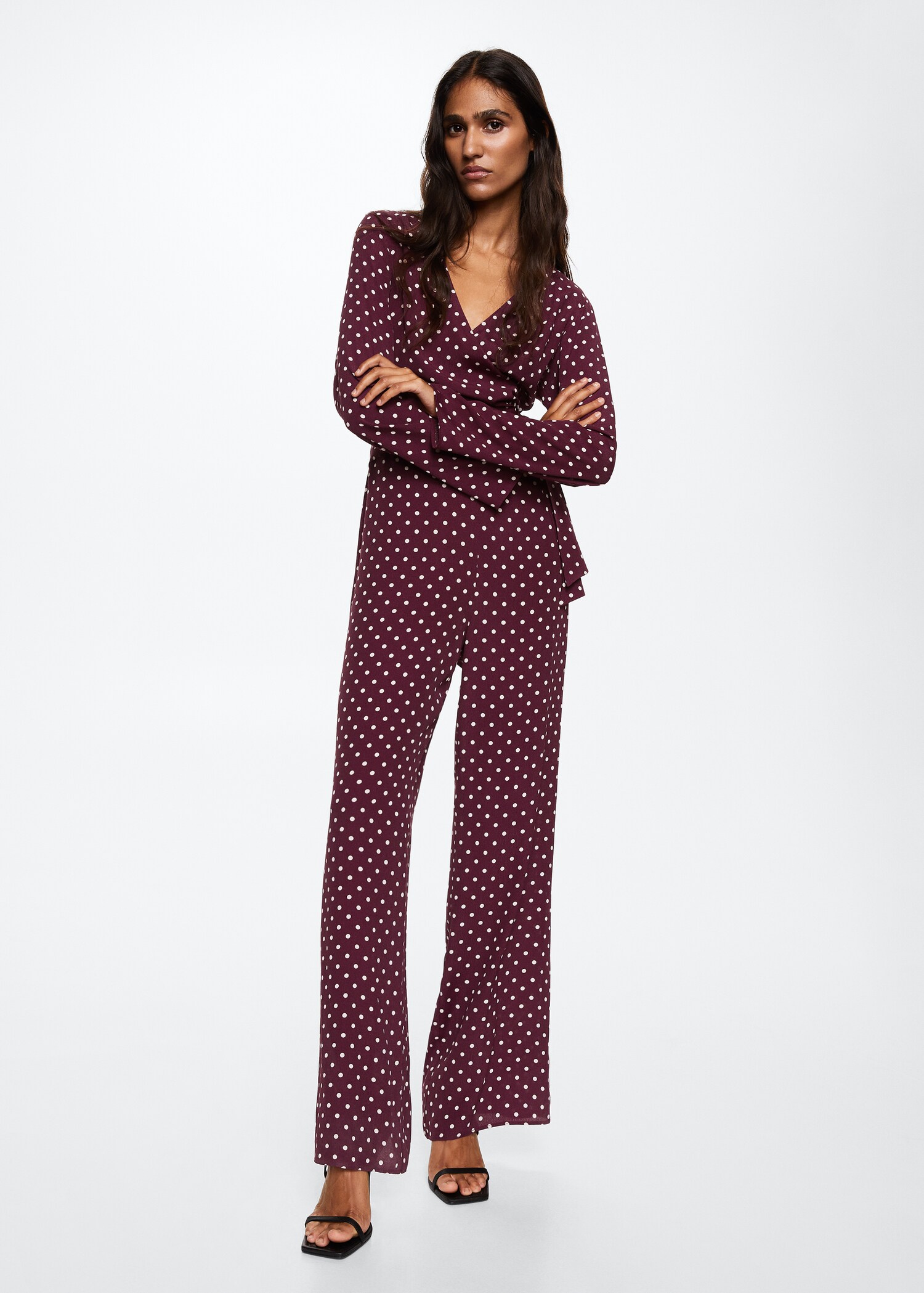 Knot printed jumpsuit - General plane