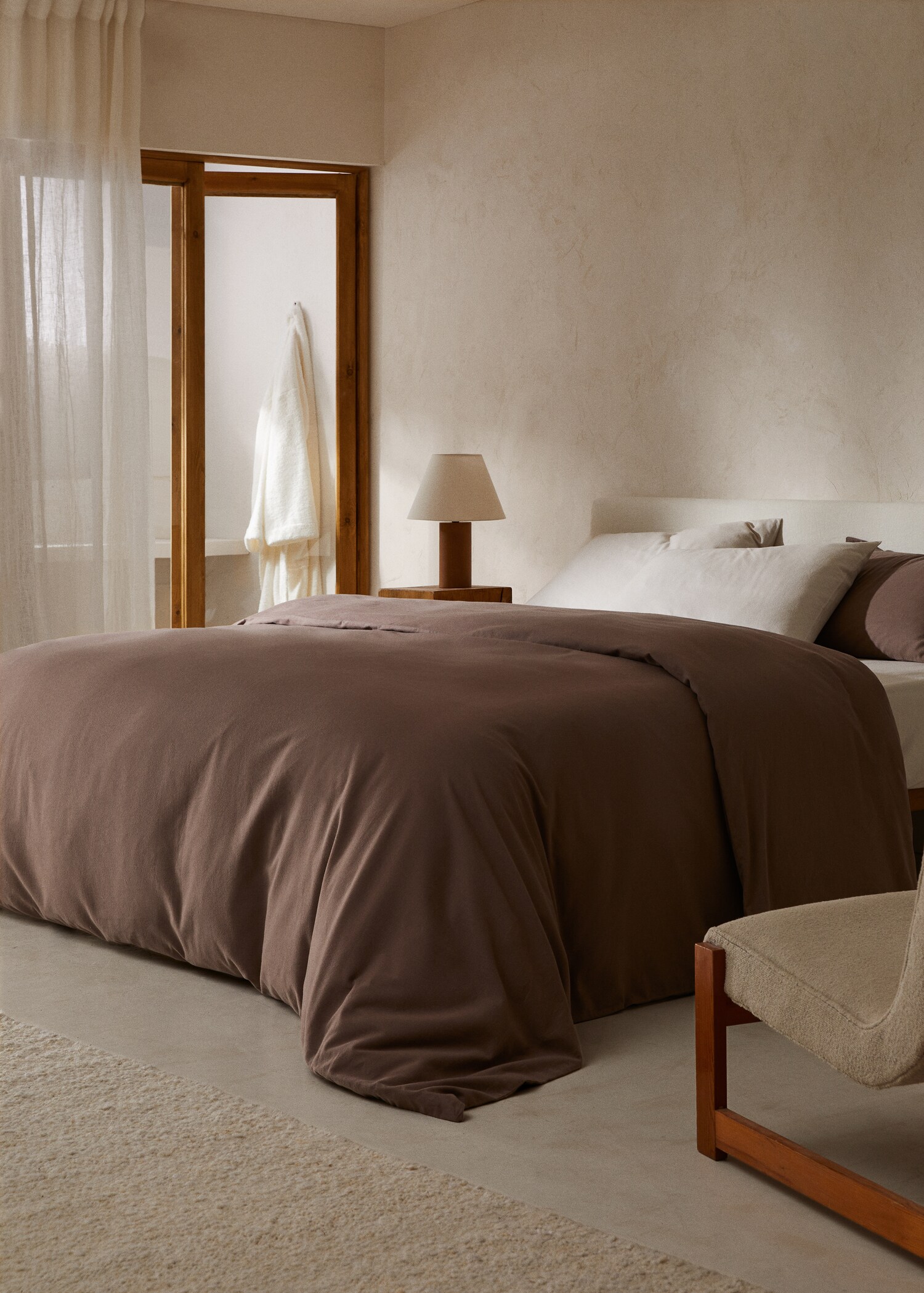 Dekbedovertrek effen flanel bed 135/140 cm - Overzichtstekening