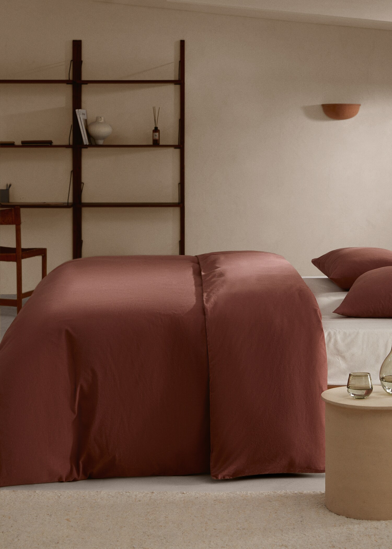 Plain flannel duvet cover Queen bed - General plane