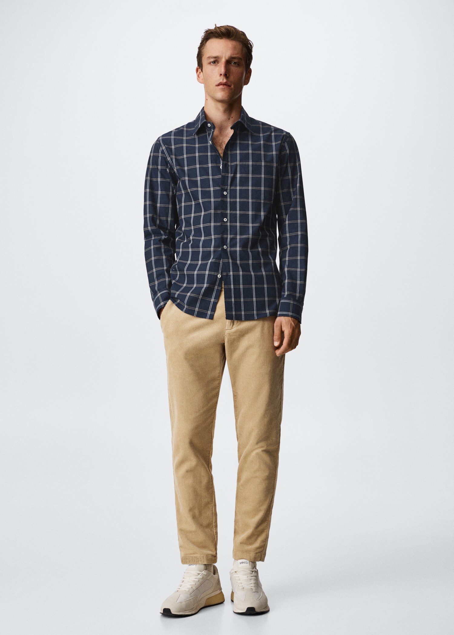 Kariertes Slim Fit-Hemd - Allgemeine Ansicht