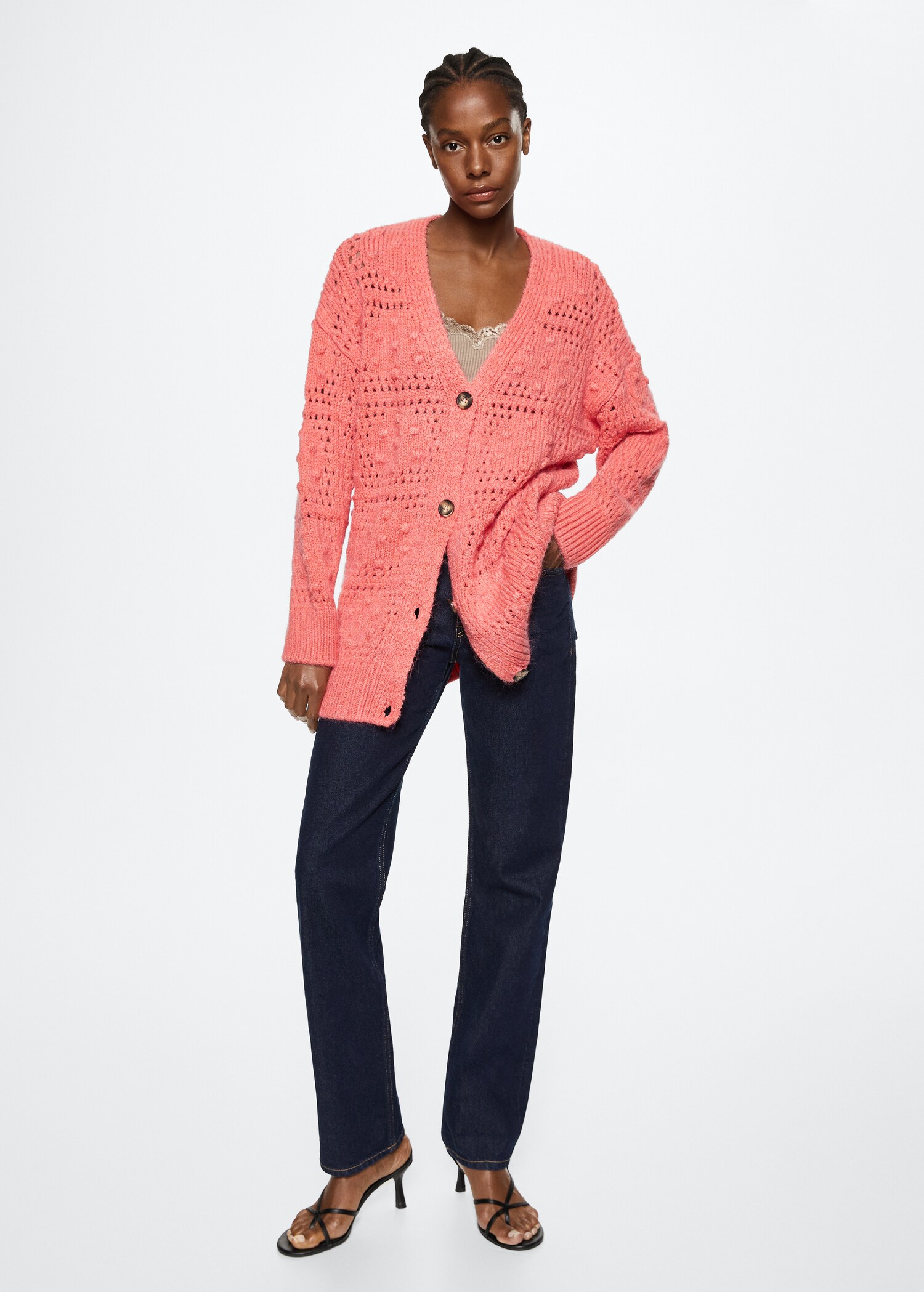 Oversized cardigan with buttons - General plane