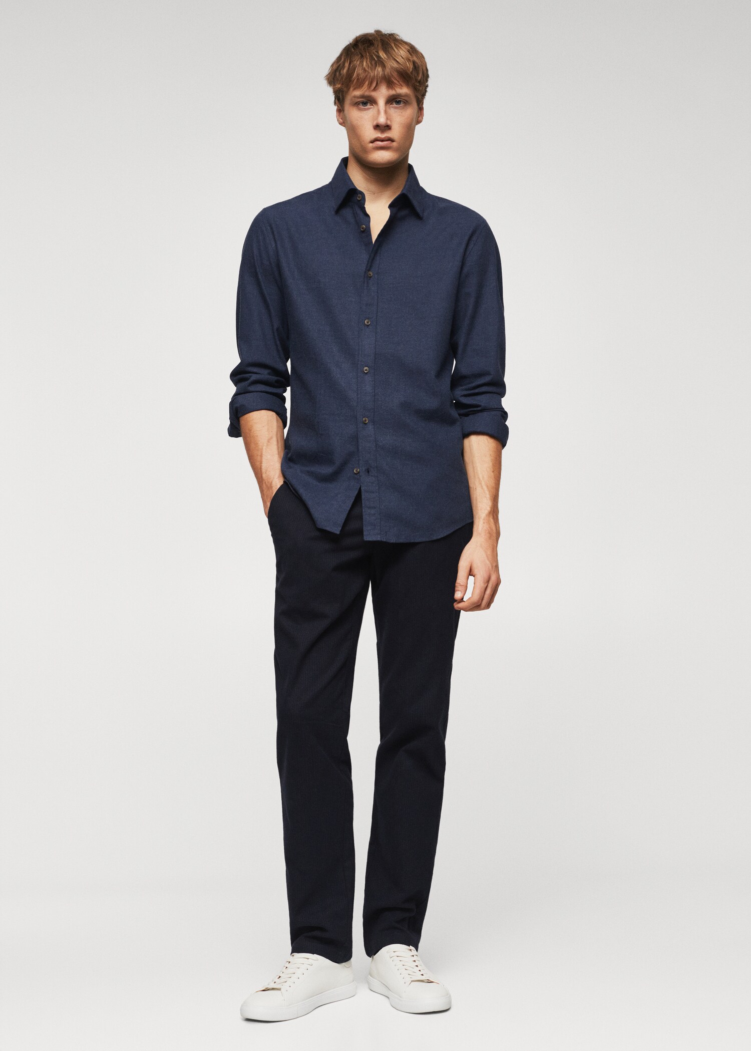 Camisa slim fit algodón textura - Plano general