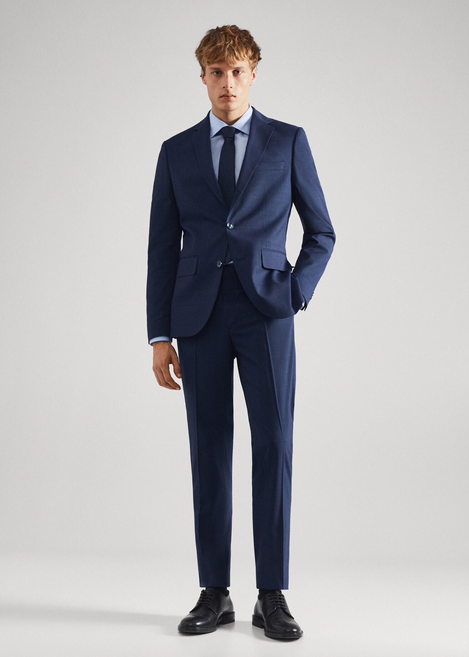 Karierte Slim Fit Anzughose - Allgemeine Ansicht