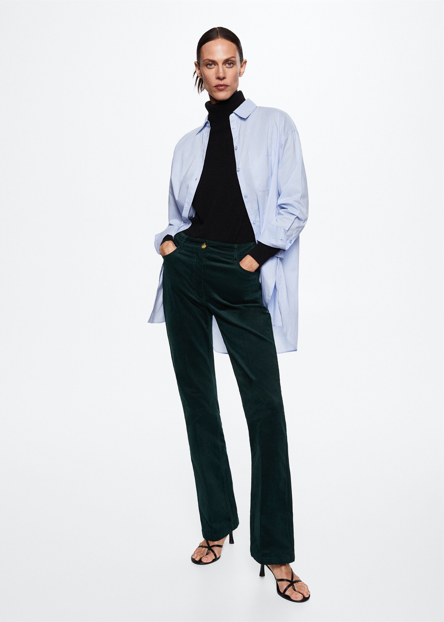 Flared corduroy trousers - General plane