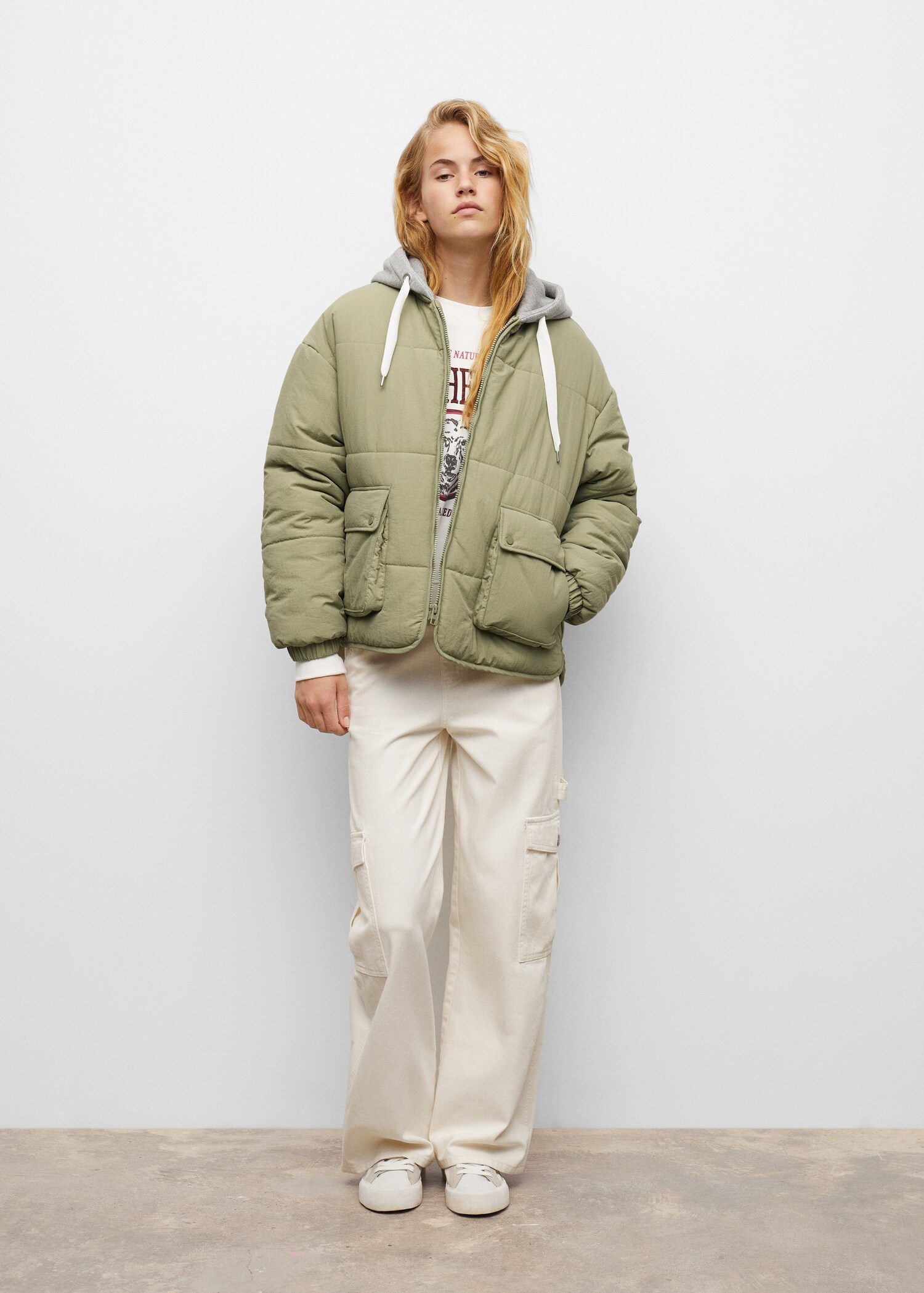 Hood quilted coat - General plane
