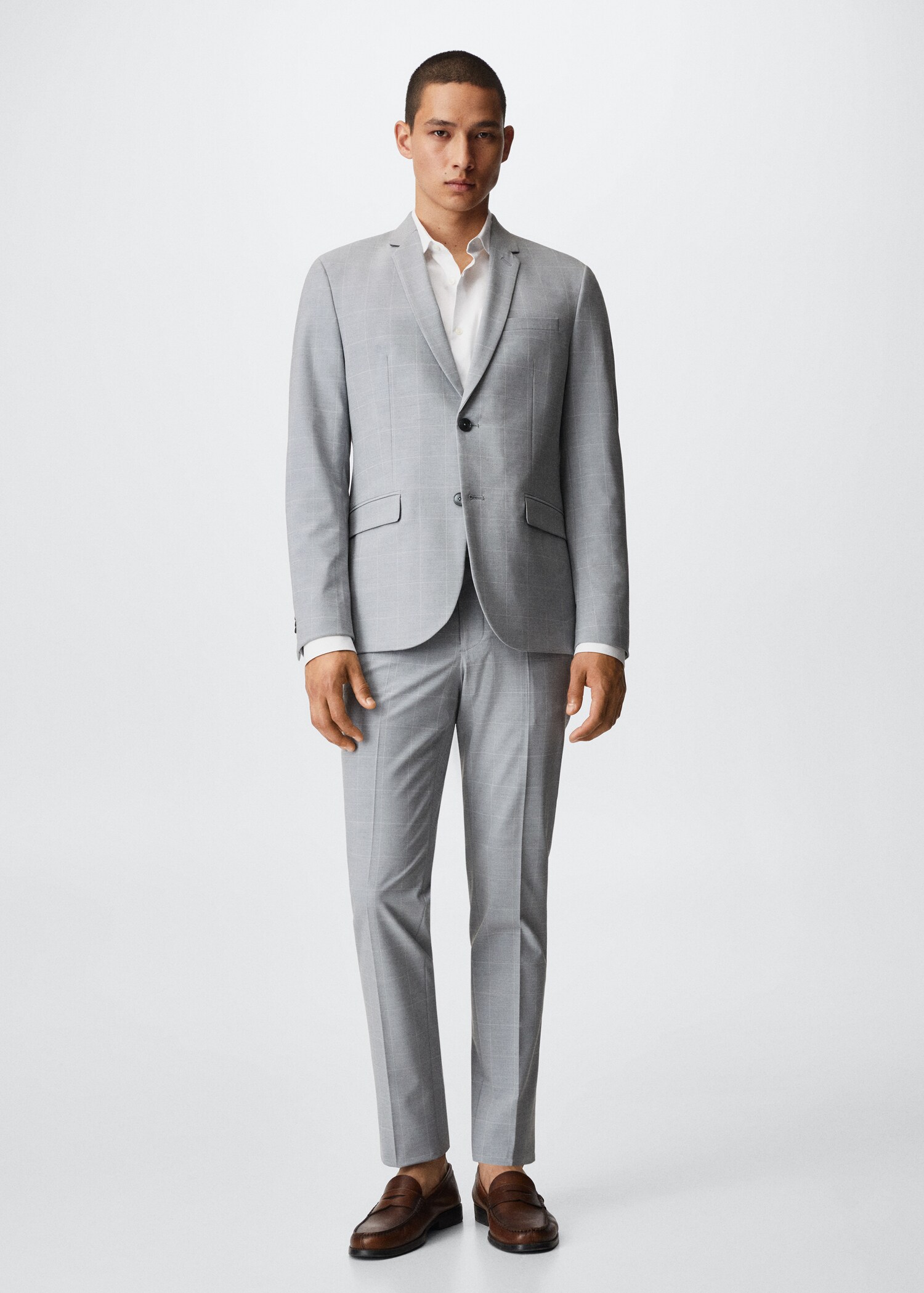 Super slim-fit Tailored check jacket - General plane