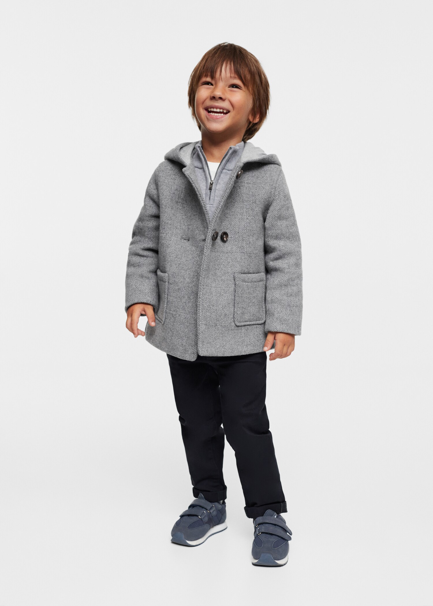 Double-breasted wool coat - General plane