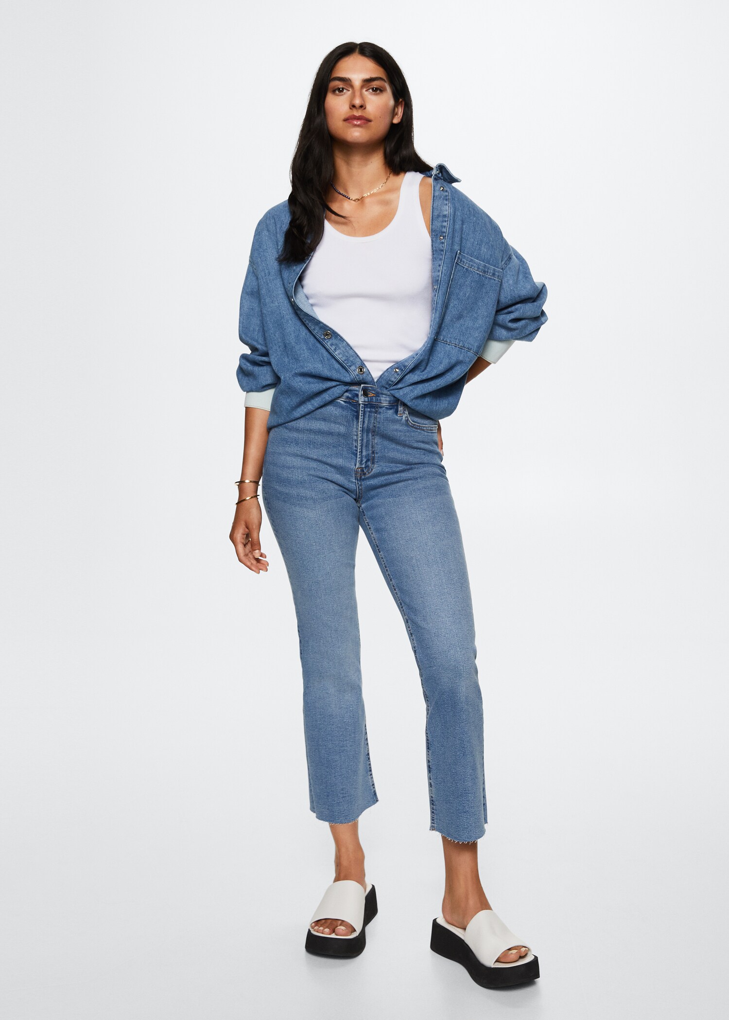 High-waist bootcut jeans - General plane