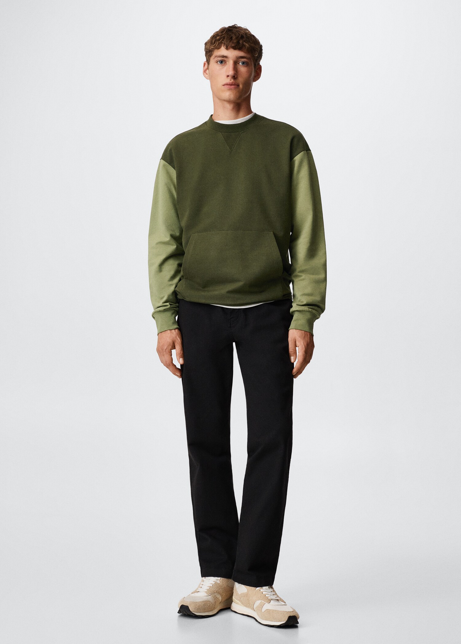 Contrast cotton sweatshirt - General plane