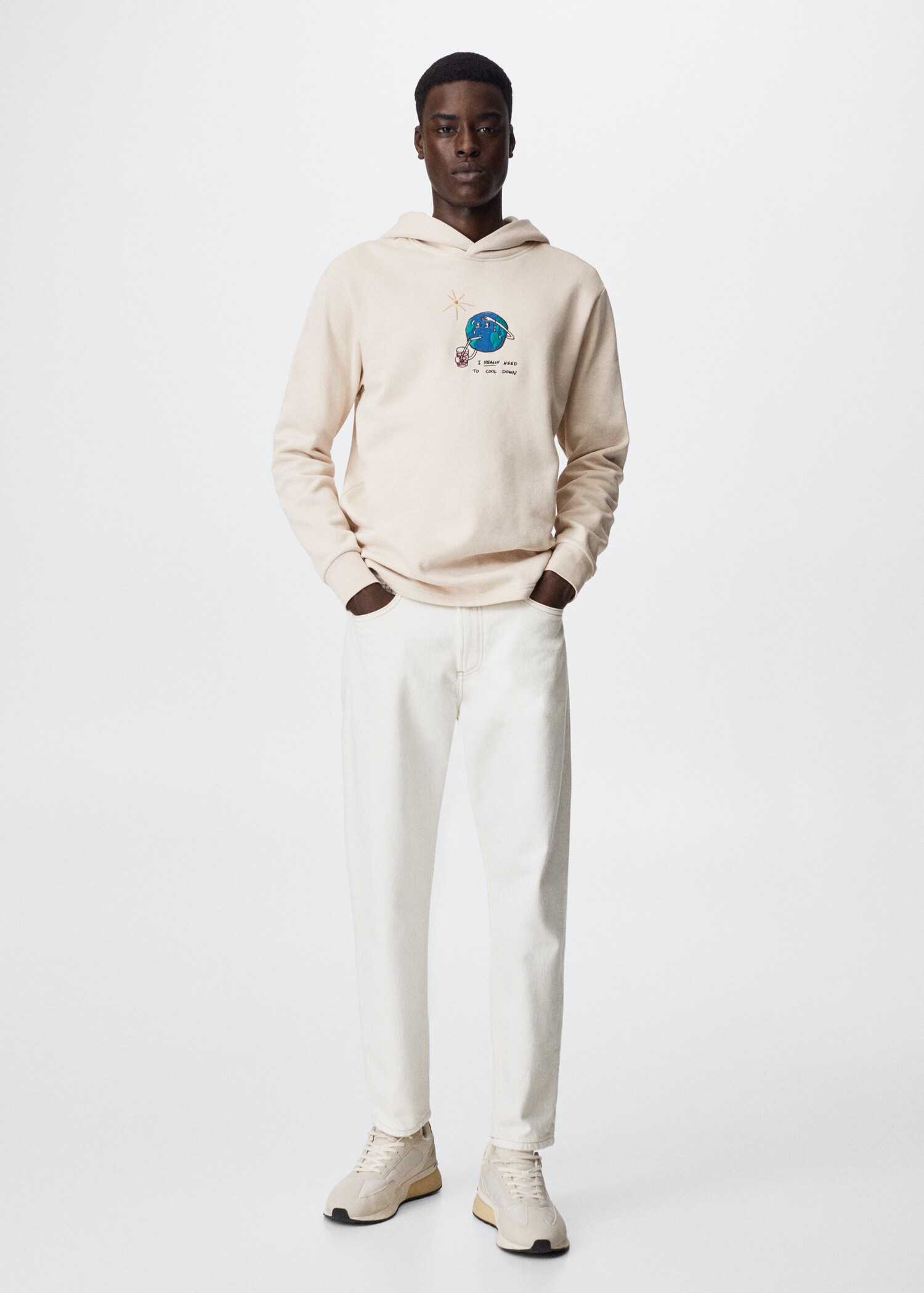Embroidered cotton sweatshirt - General plane