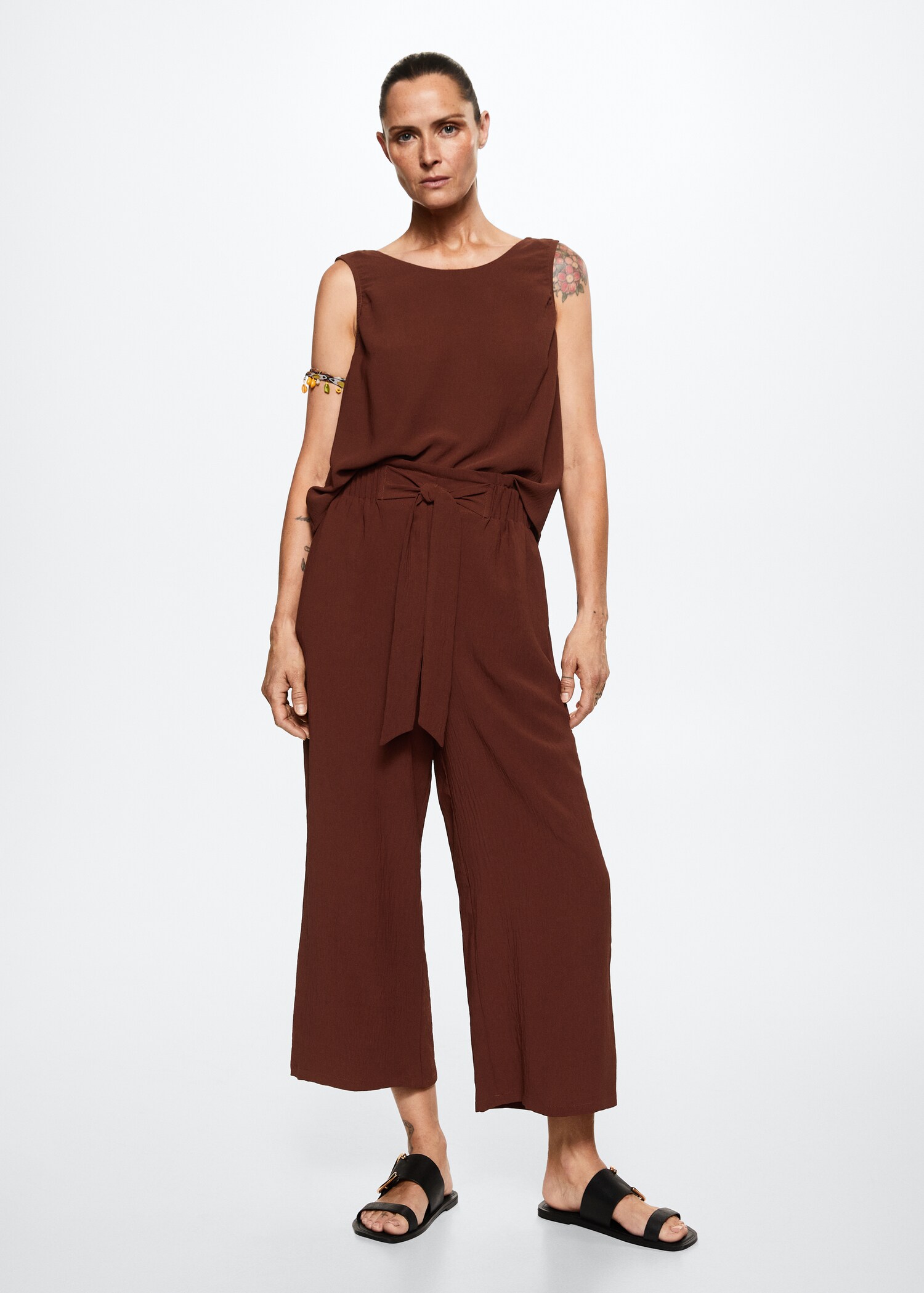 Crop-Top mit Raffdetails - Allgemeine Ansicht