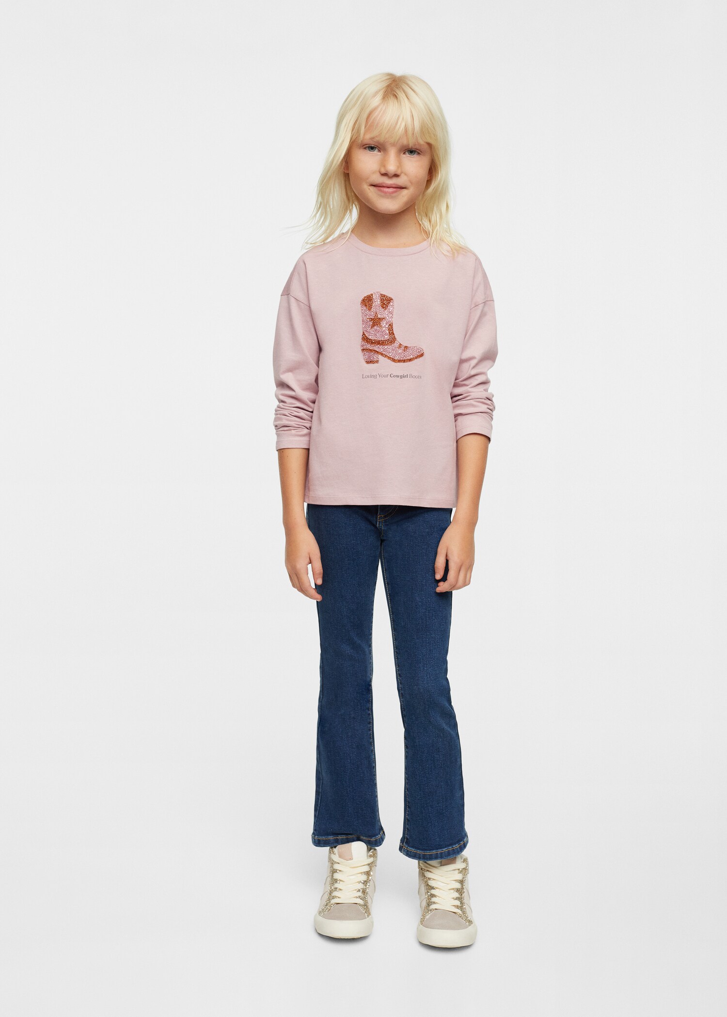 Rhinestones printed t-shirt - General plane