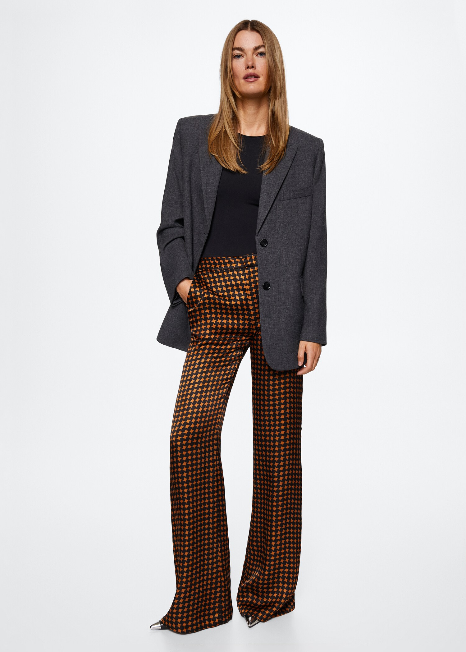 Satin printed trousers - General plane