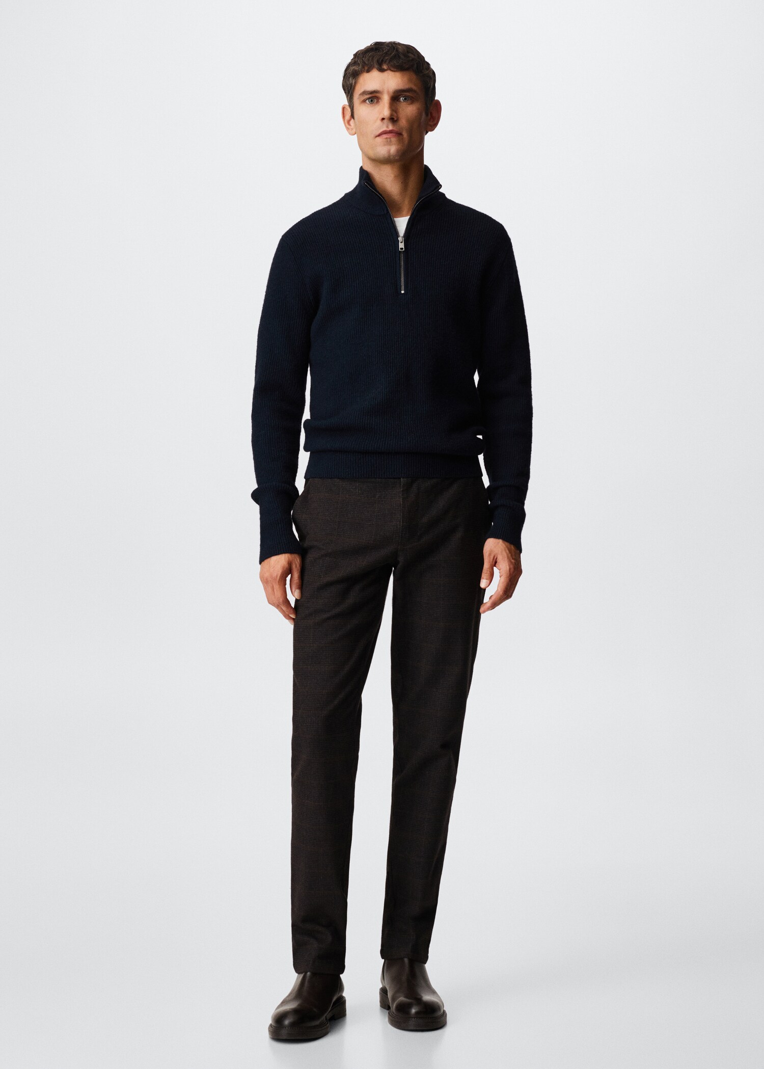 Pantalon slim fit à carreaux en coton - Plan général