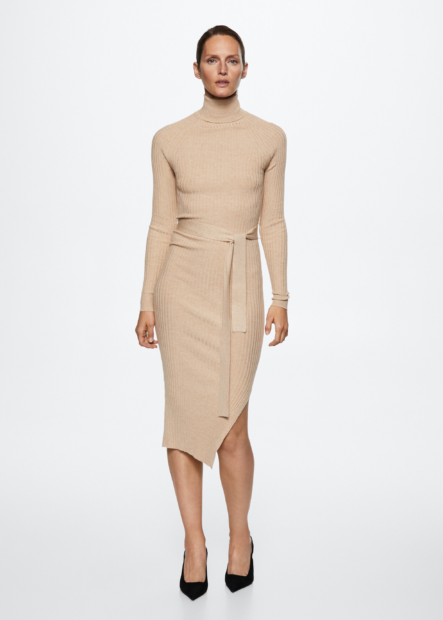 Ribbed turtleneck dress  - General plane