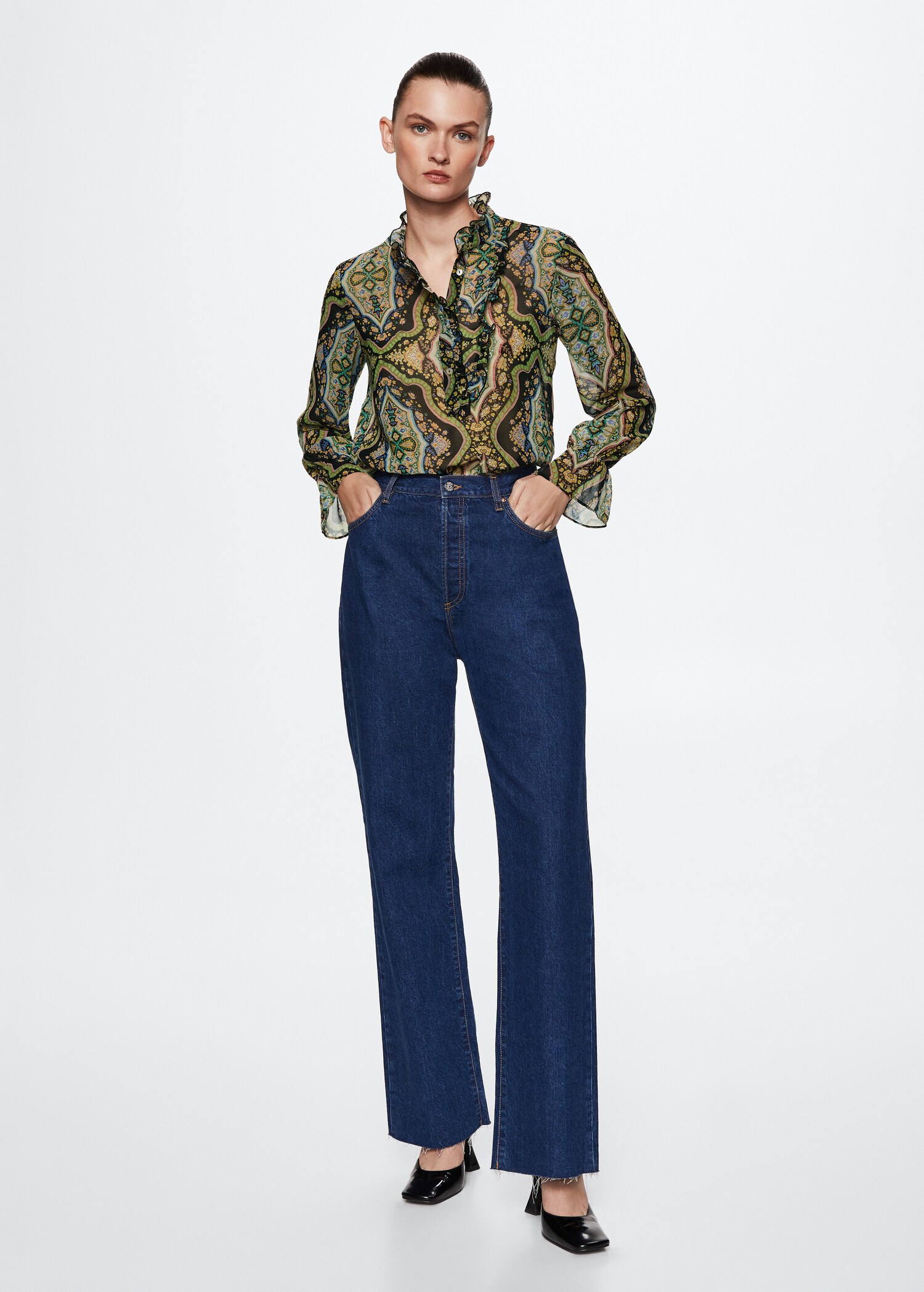Blusa fluida estampada - Plano general