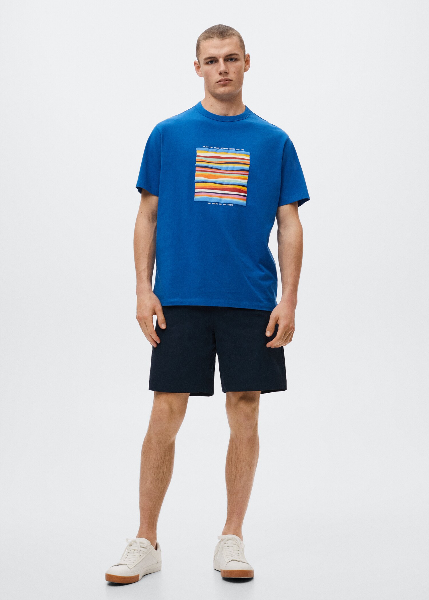 Printed cotton-blend T-shirt - General plane