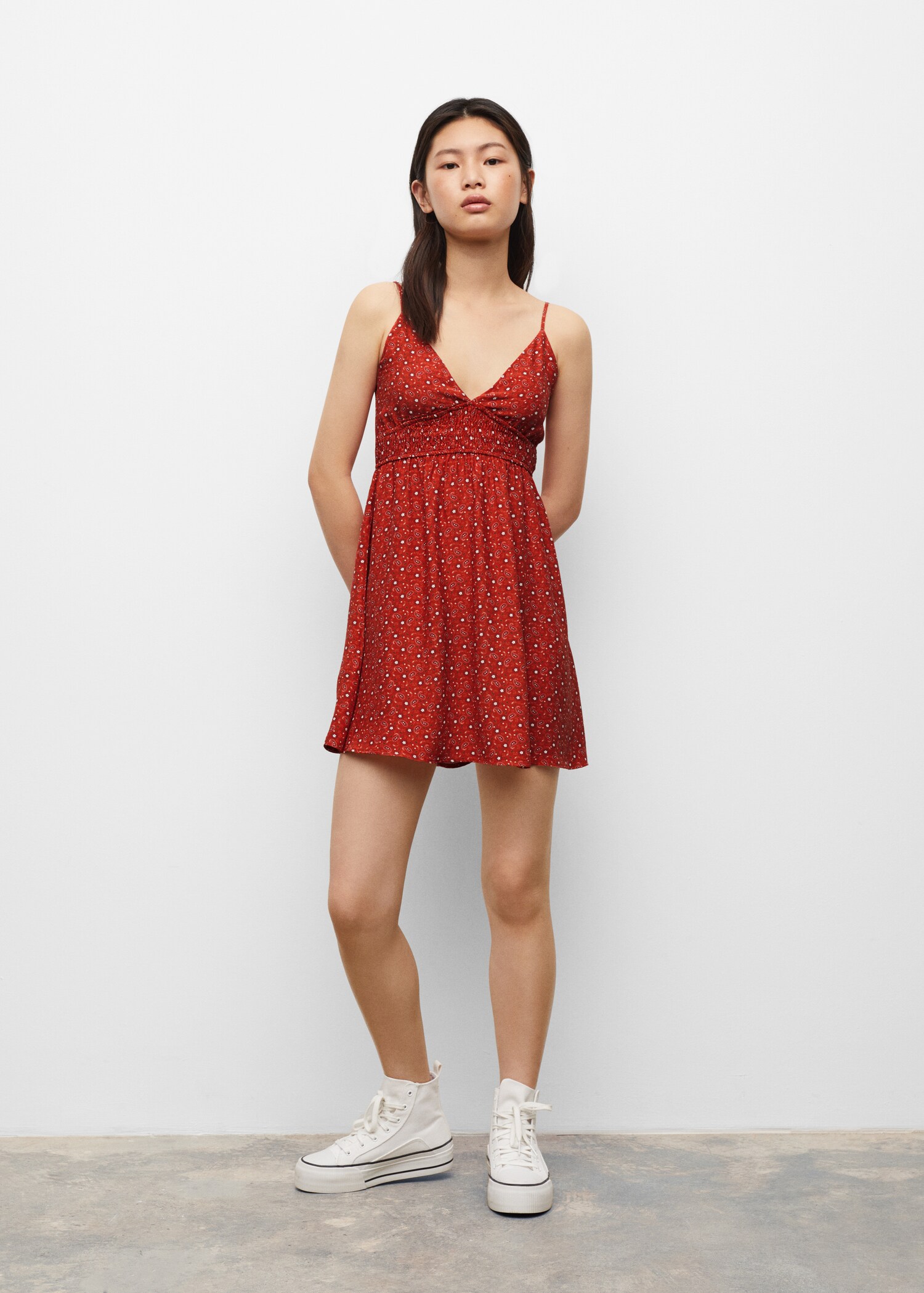 Vestido fluido estampado - Plano general