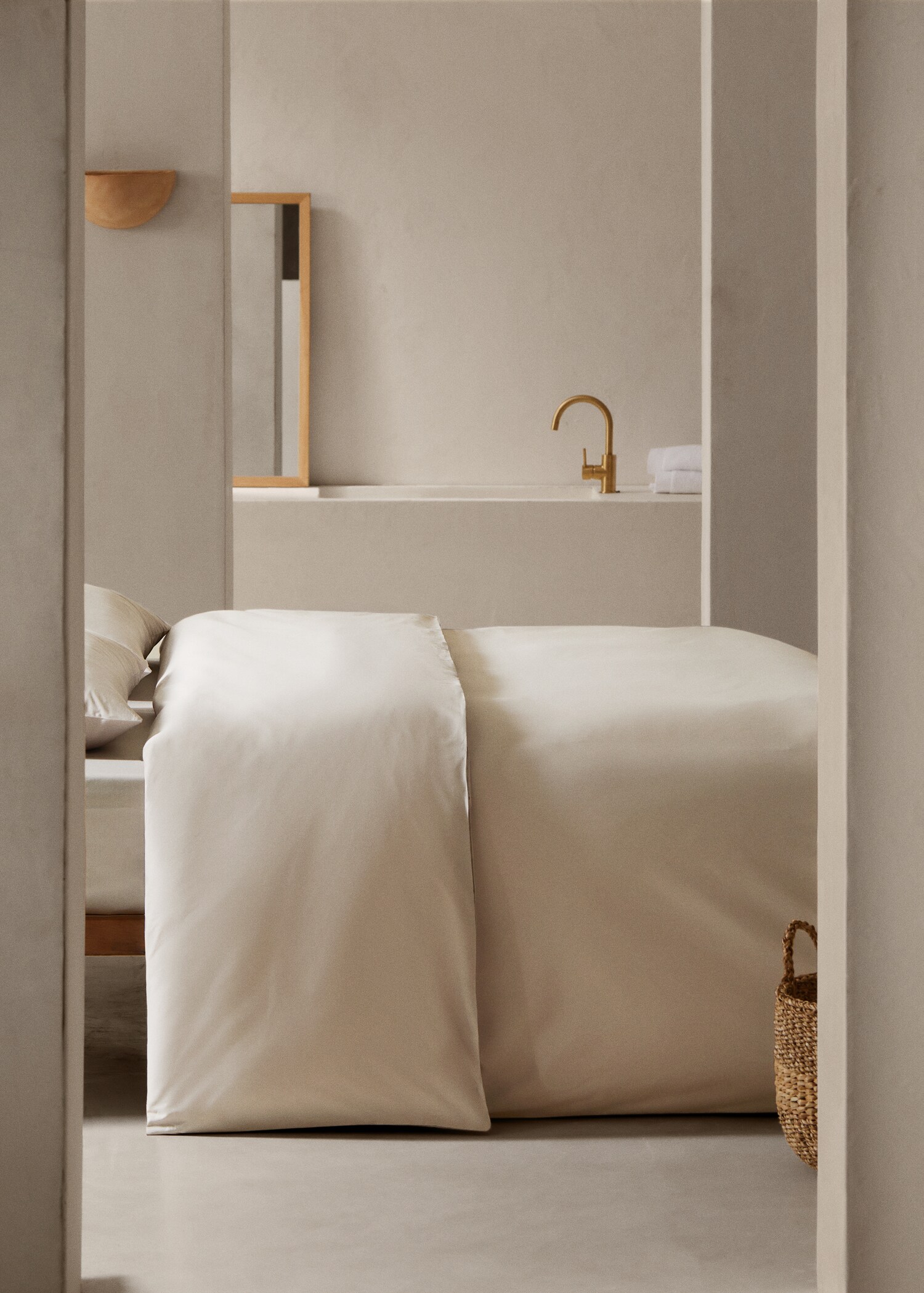 Percale cotton 150-thread duvet cover for single bed - General plane