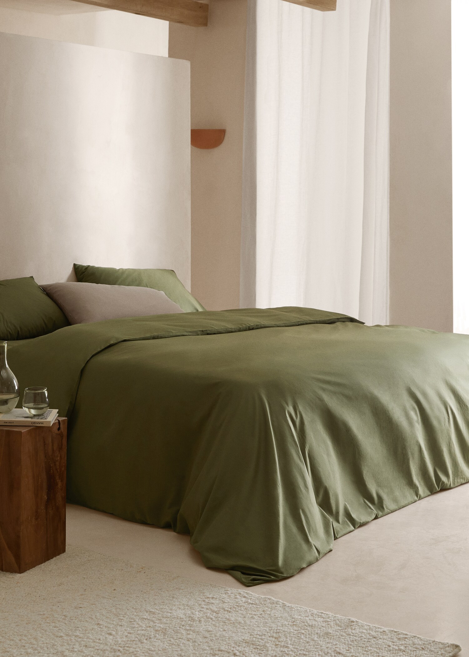 Percale cotton 150-thread duvet cover for single bed - General plane