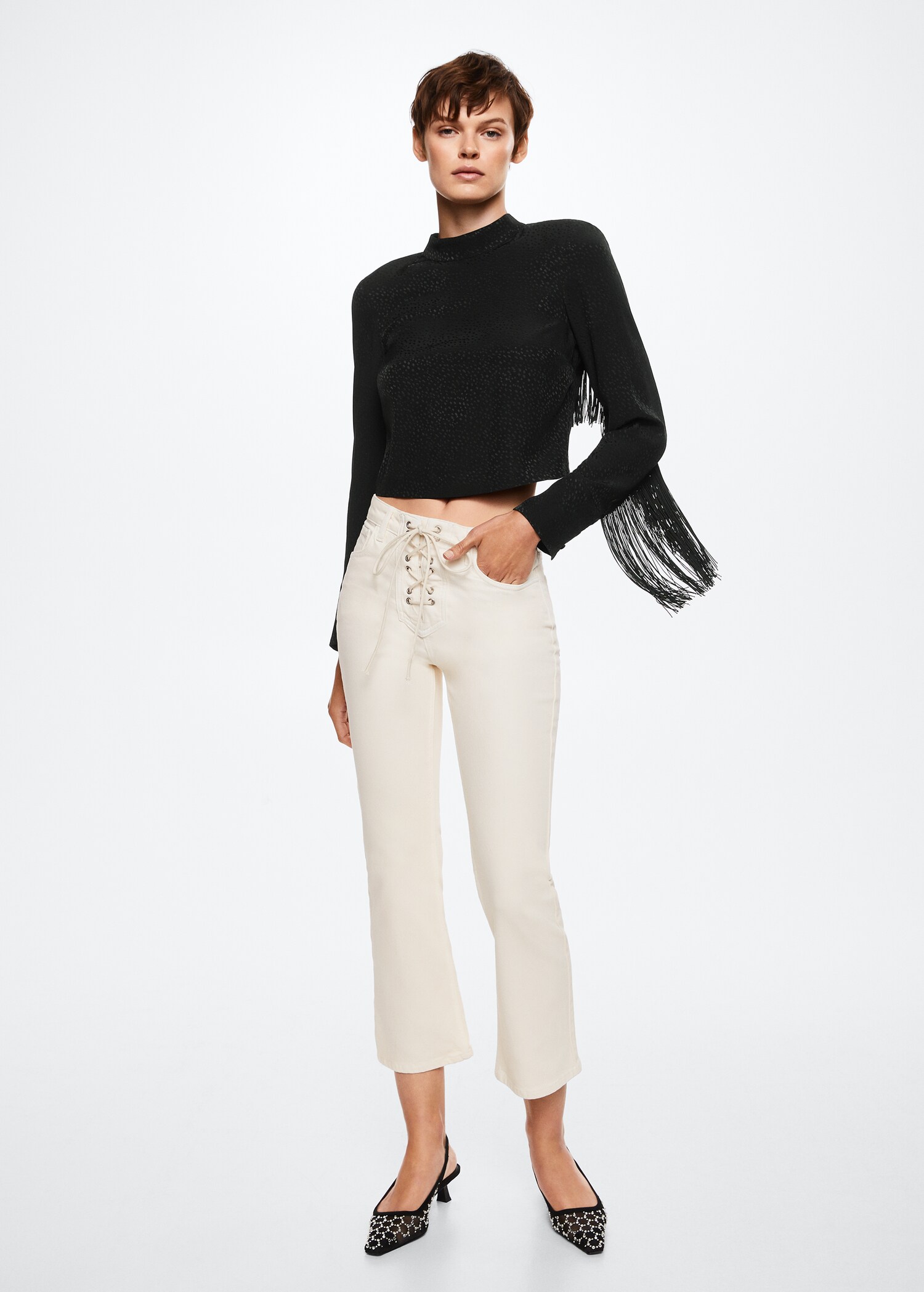 Blouse met franjedetail - Overzichtstekening