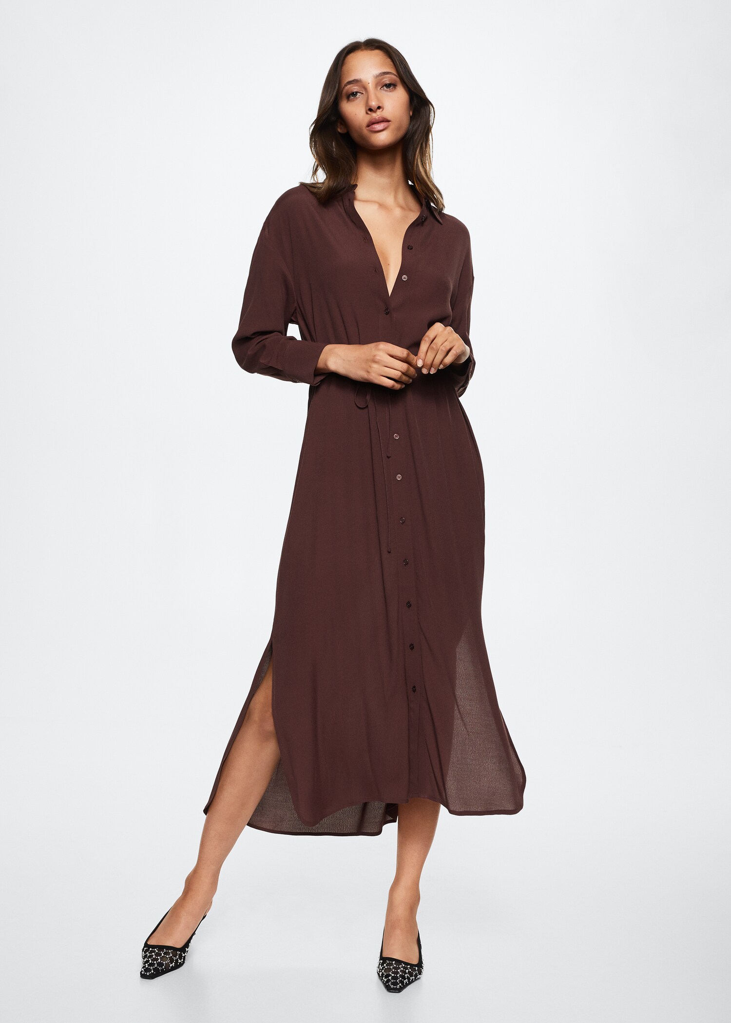 Flowy shirt dress - General plane