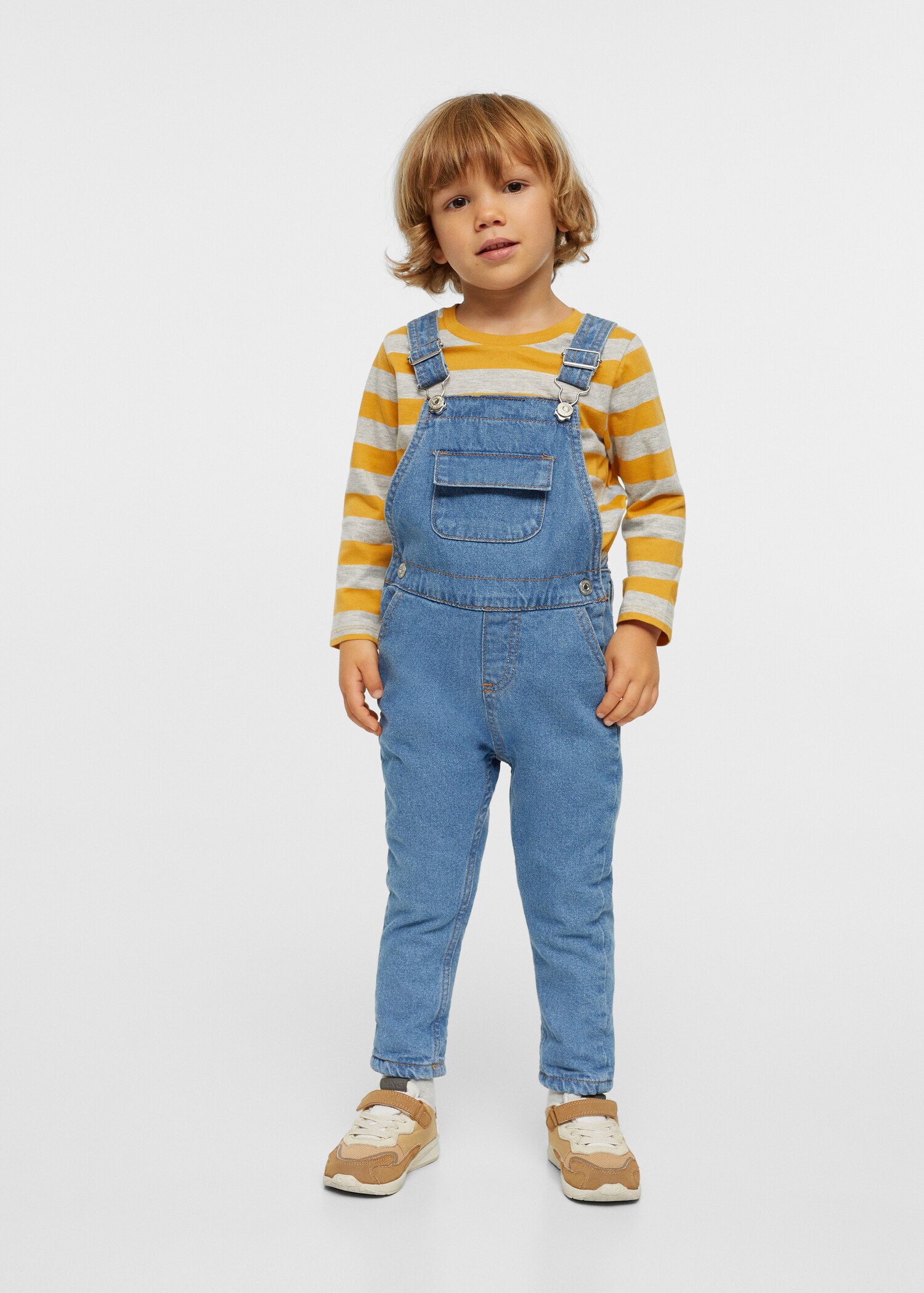 Lined denim dungarees - General plane