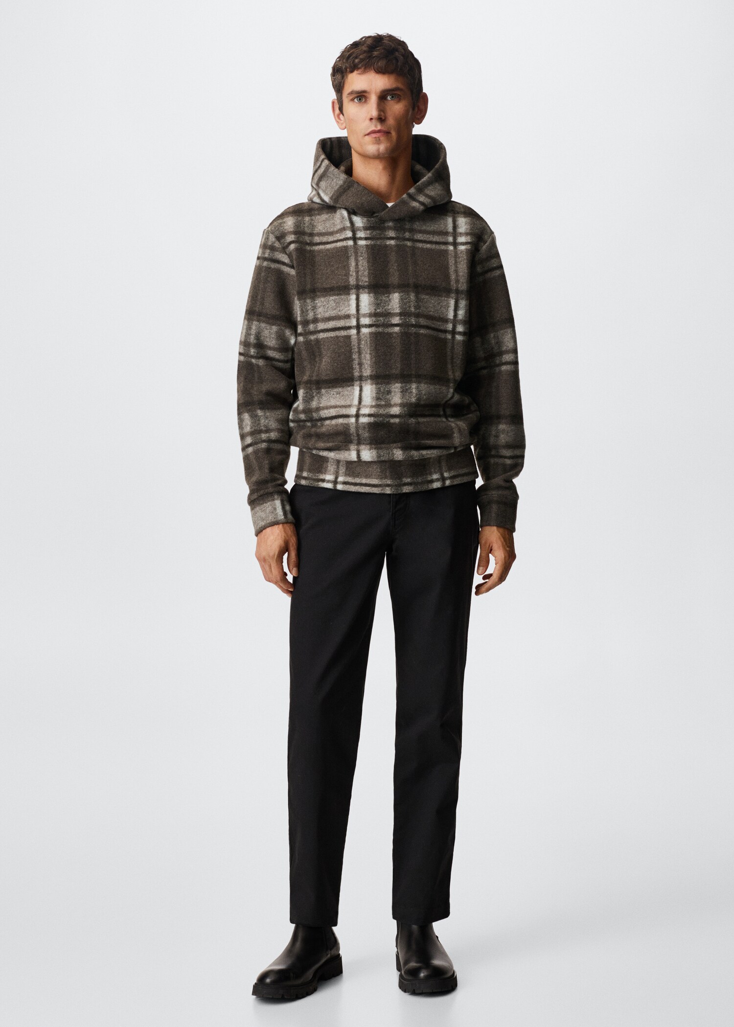Textured check sweatshirt - General plane