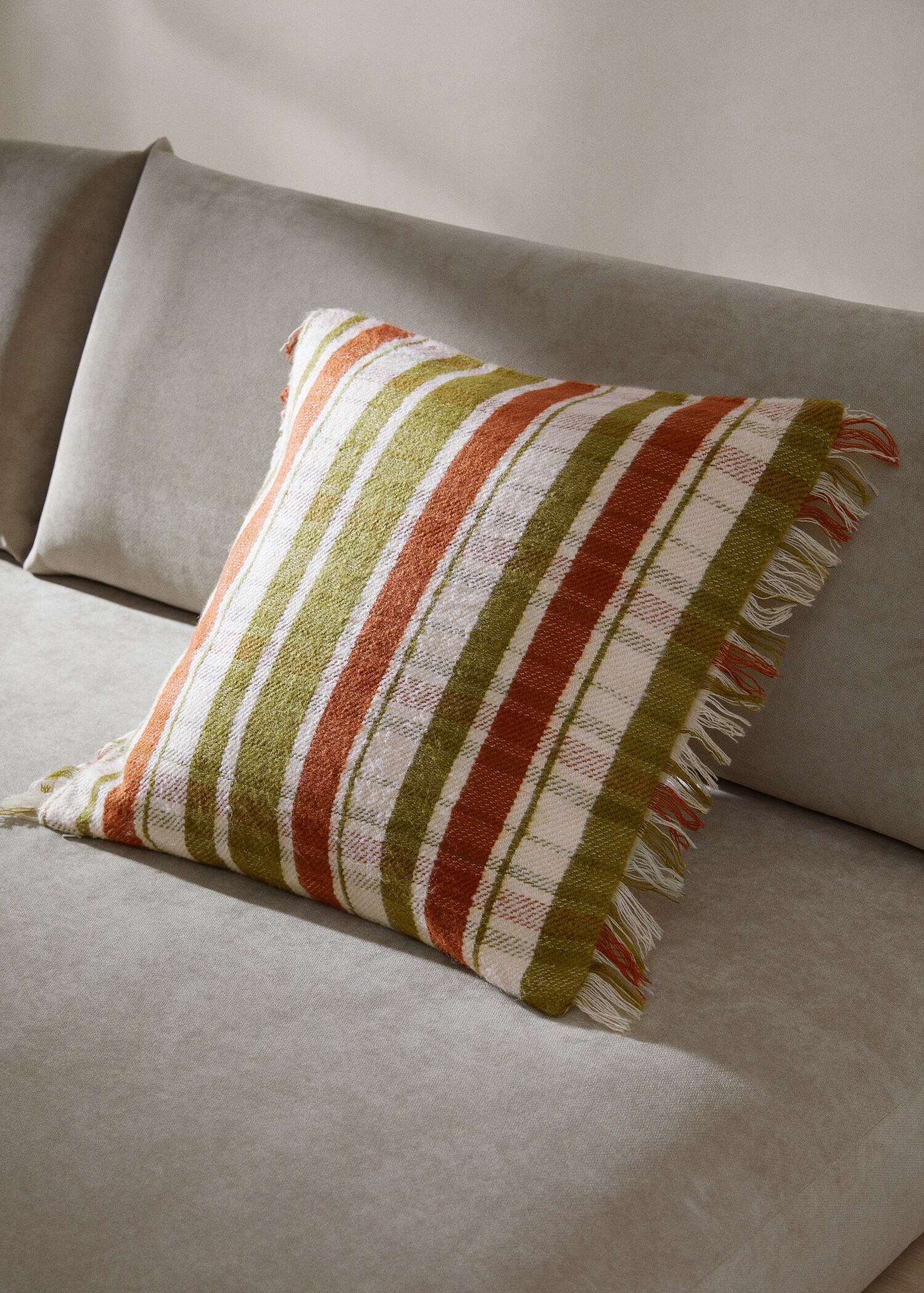 Fringed cushion cover 50x50cm - General plane