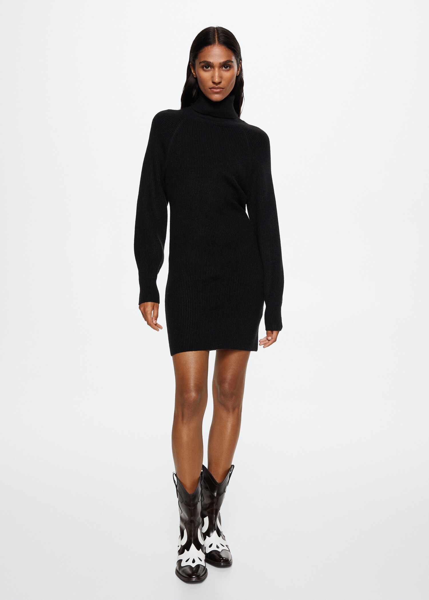 Ribbed turtleneck dress  - General plane