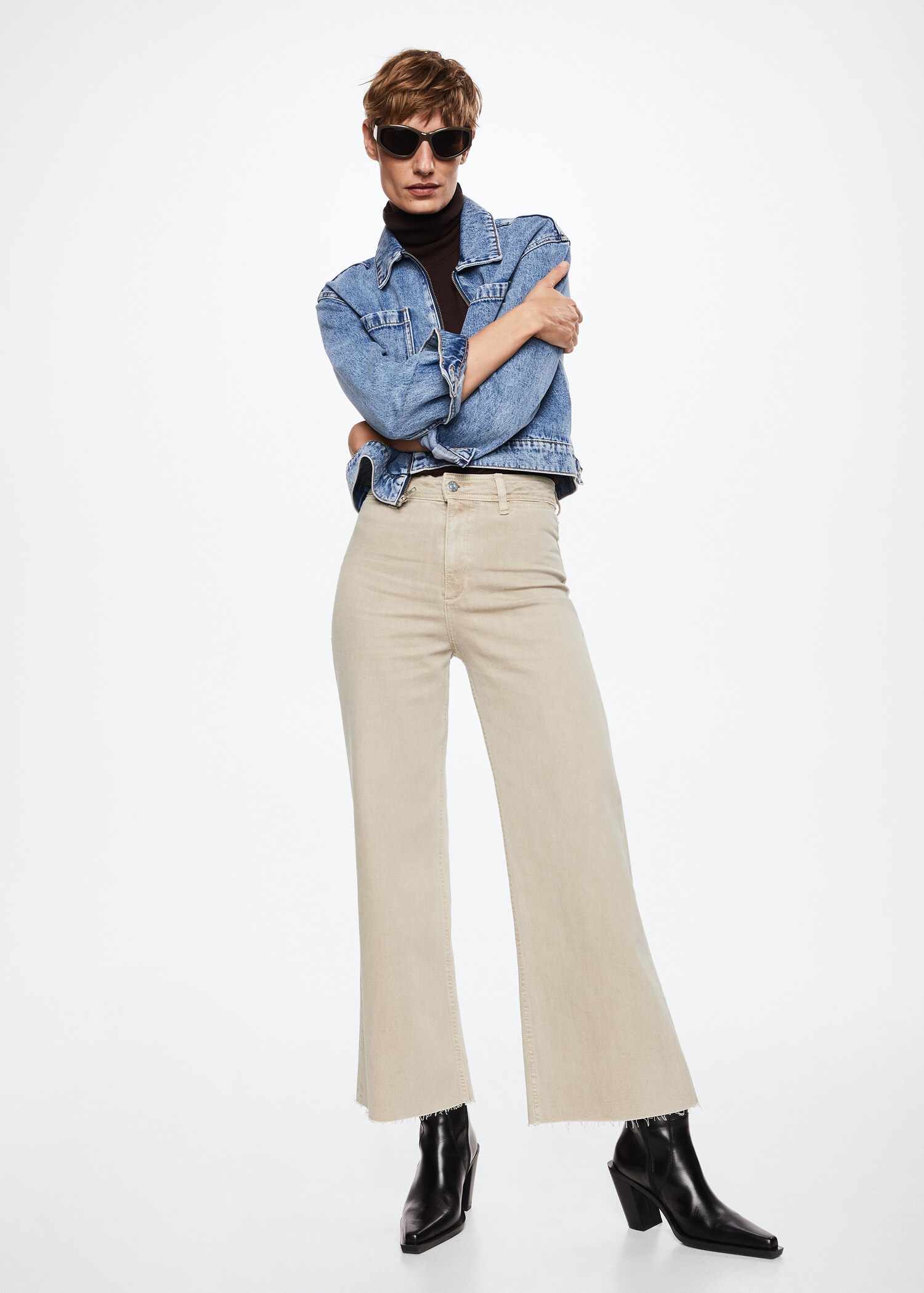 Jupe-culotte jean taille haute - Plan général