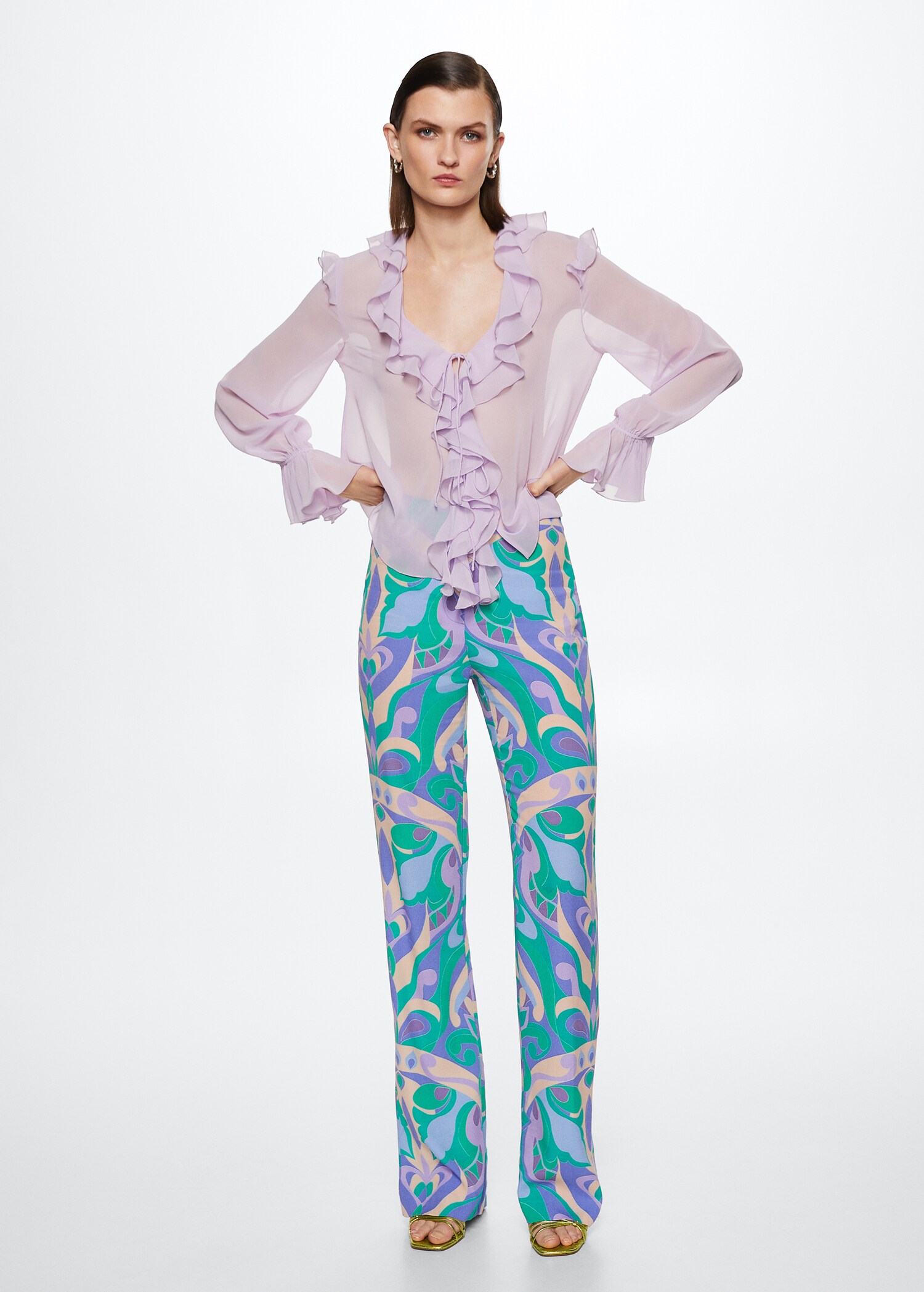Flowy printed pants - General plane