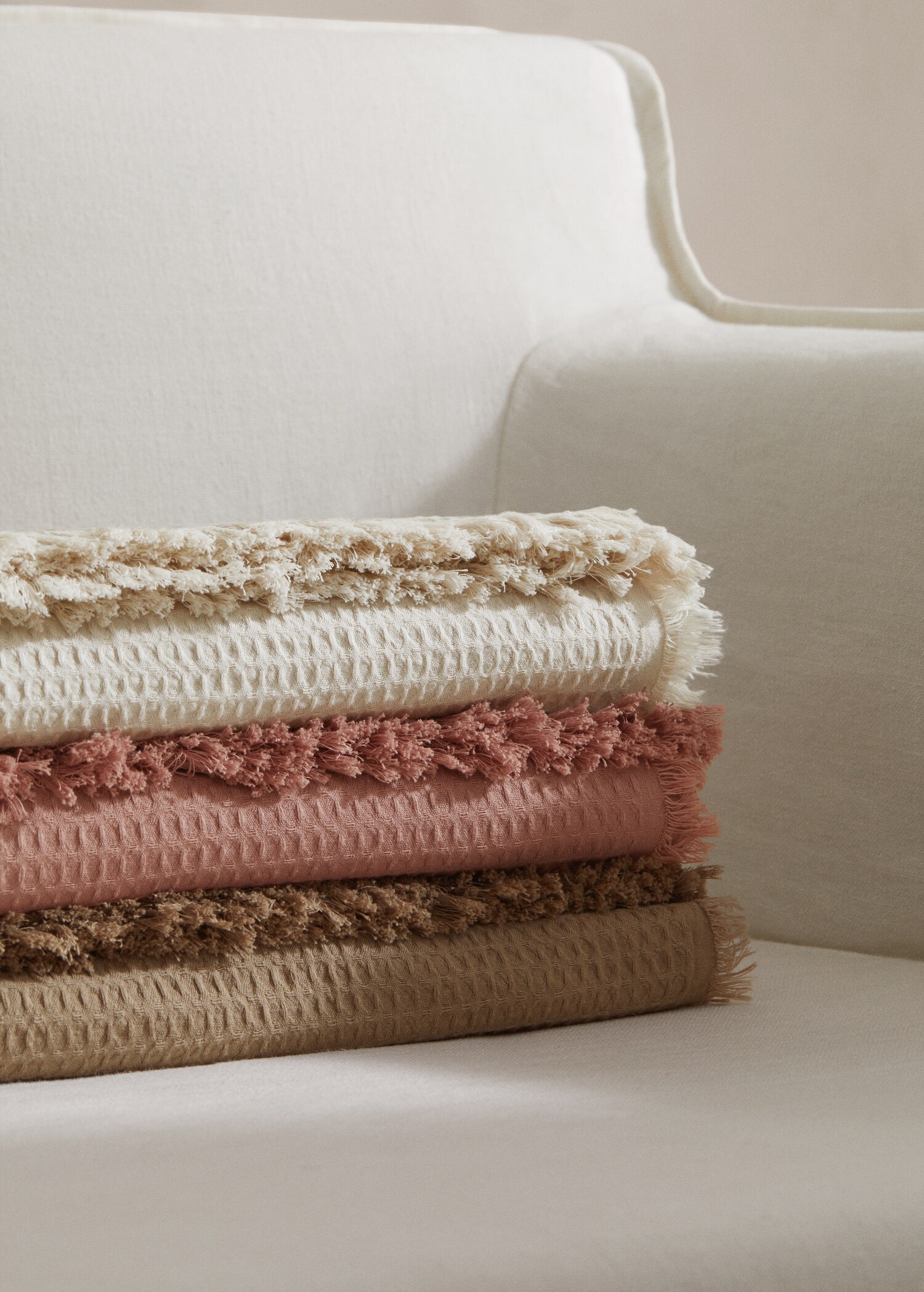 textured 100% cotton blanket - General plane