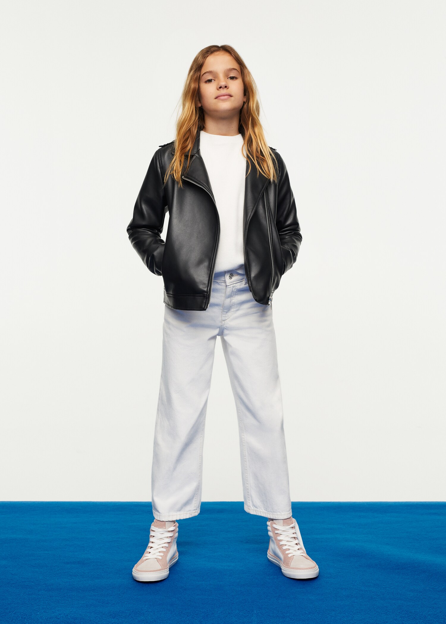 Leather-effect biker jacket - General plane