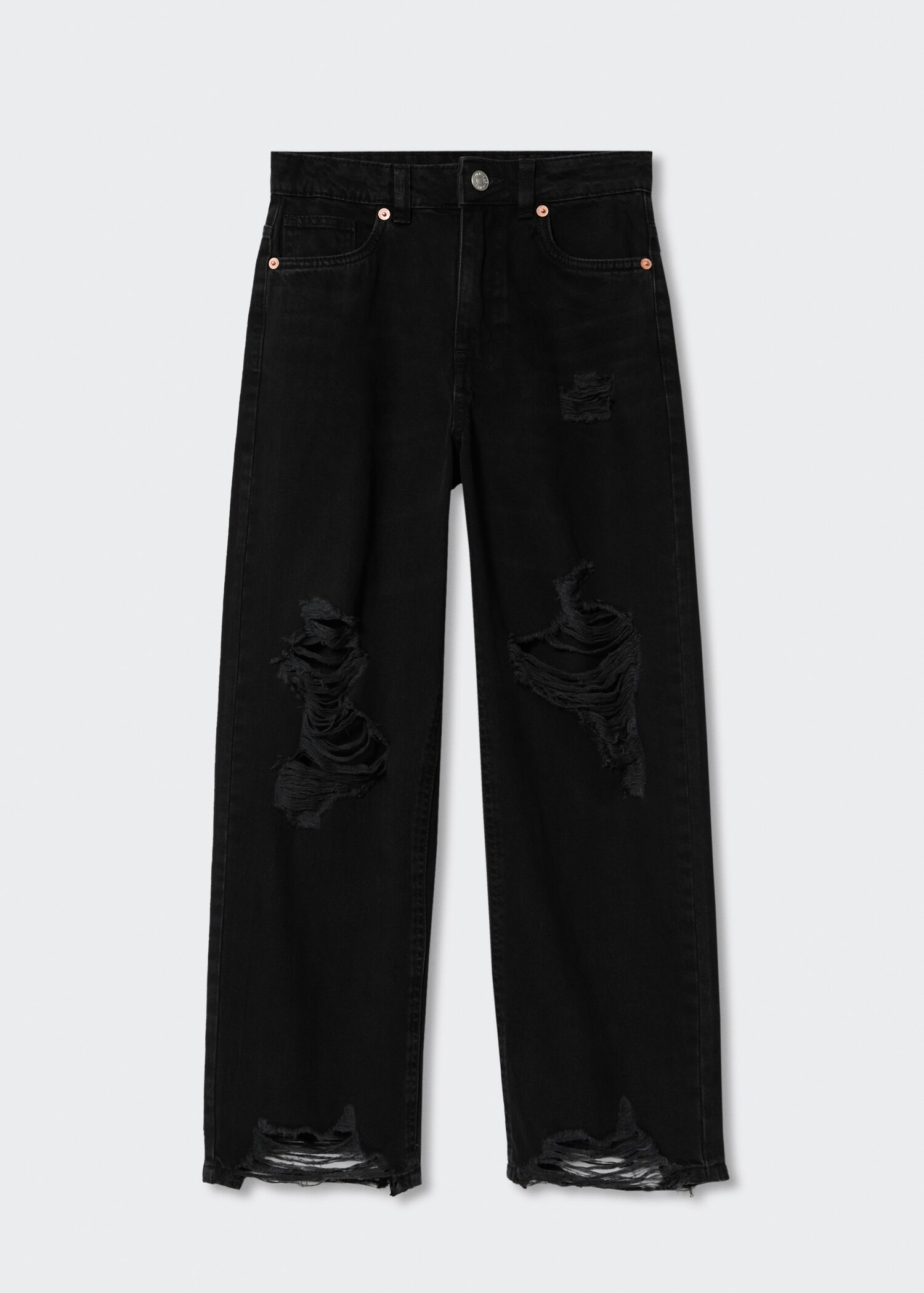 Frayed hem straight jeans - General plane
