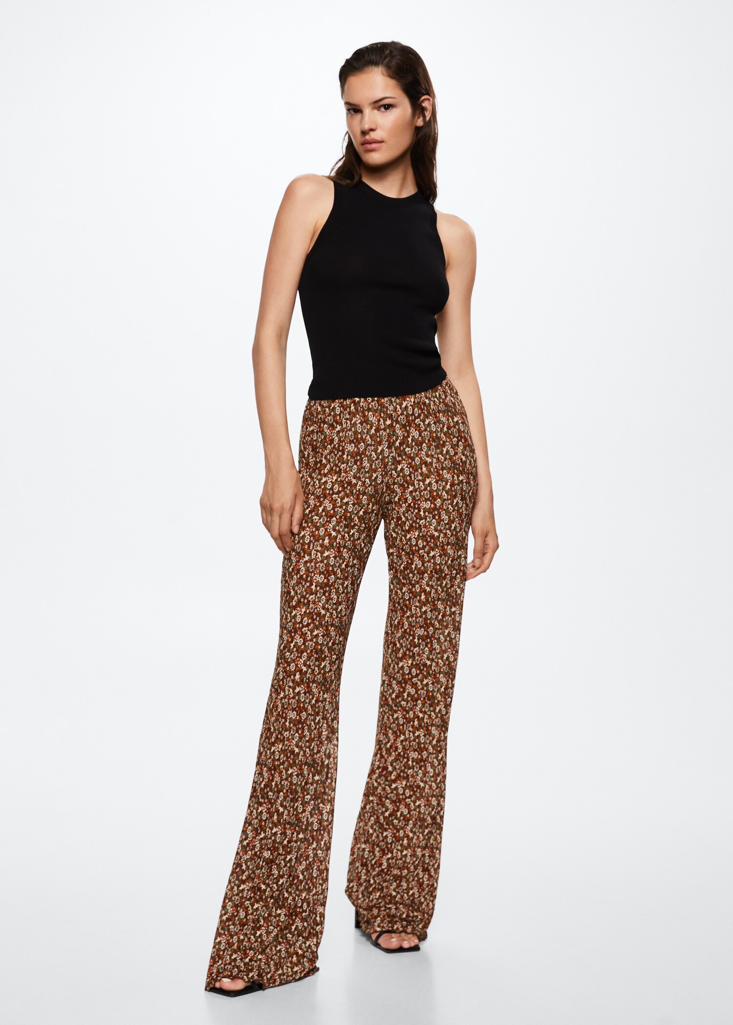 Ausgestellte Hose mit Blumenmuster - Allgemeine Ansicht