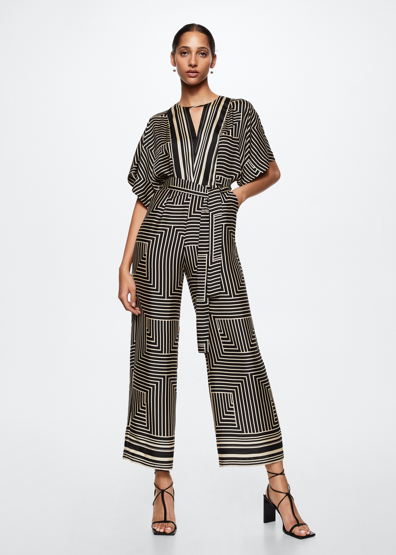 Geometrisk tryck jumpsuit - Allmän bild