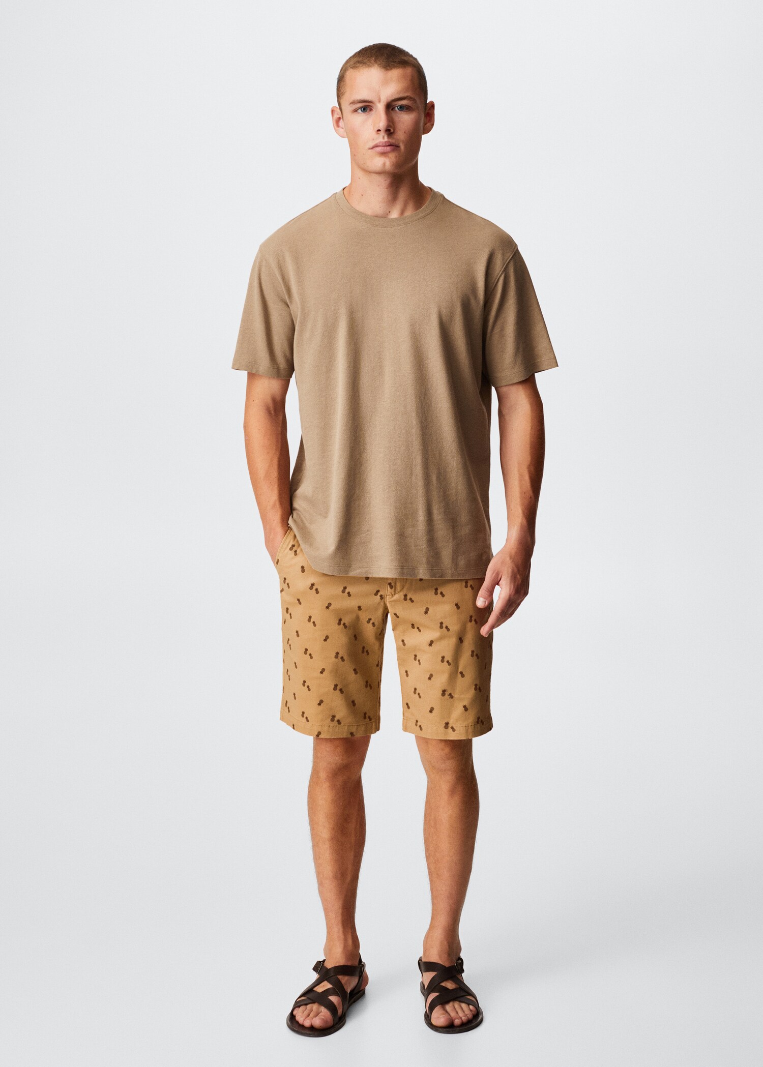 Printed cotton bermuda shorts - General plane