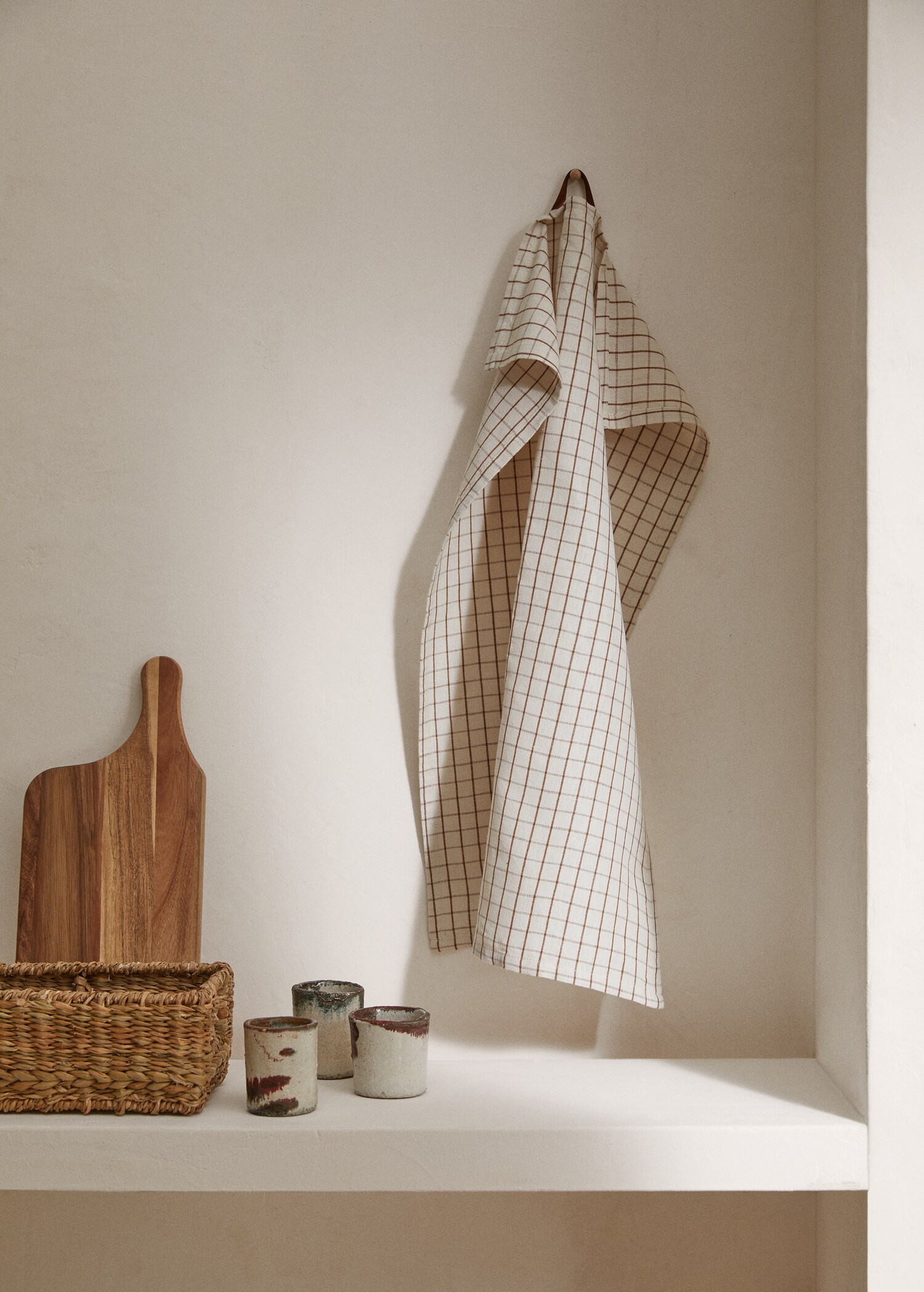 Check linen and cotton dish cloth - General plane