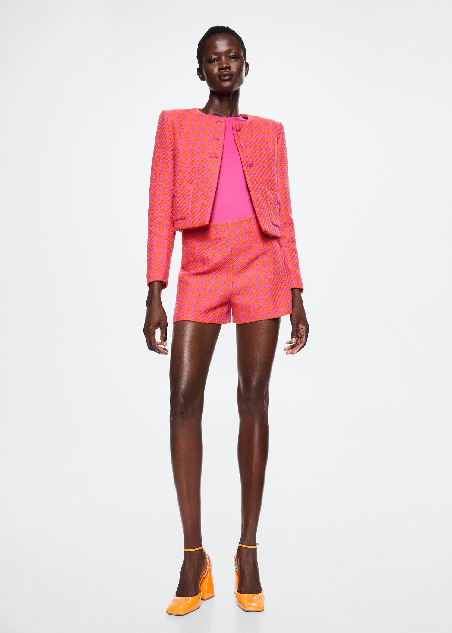 Houndstooth-print shorts - General plane