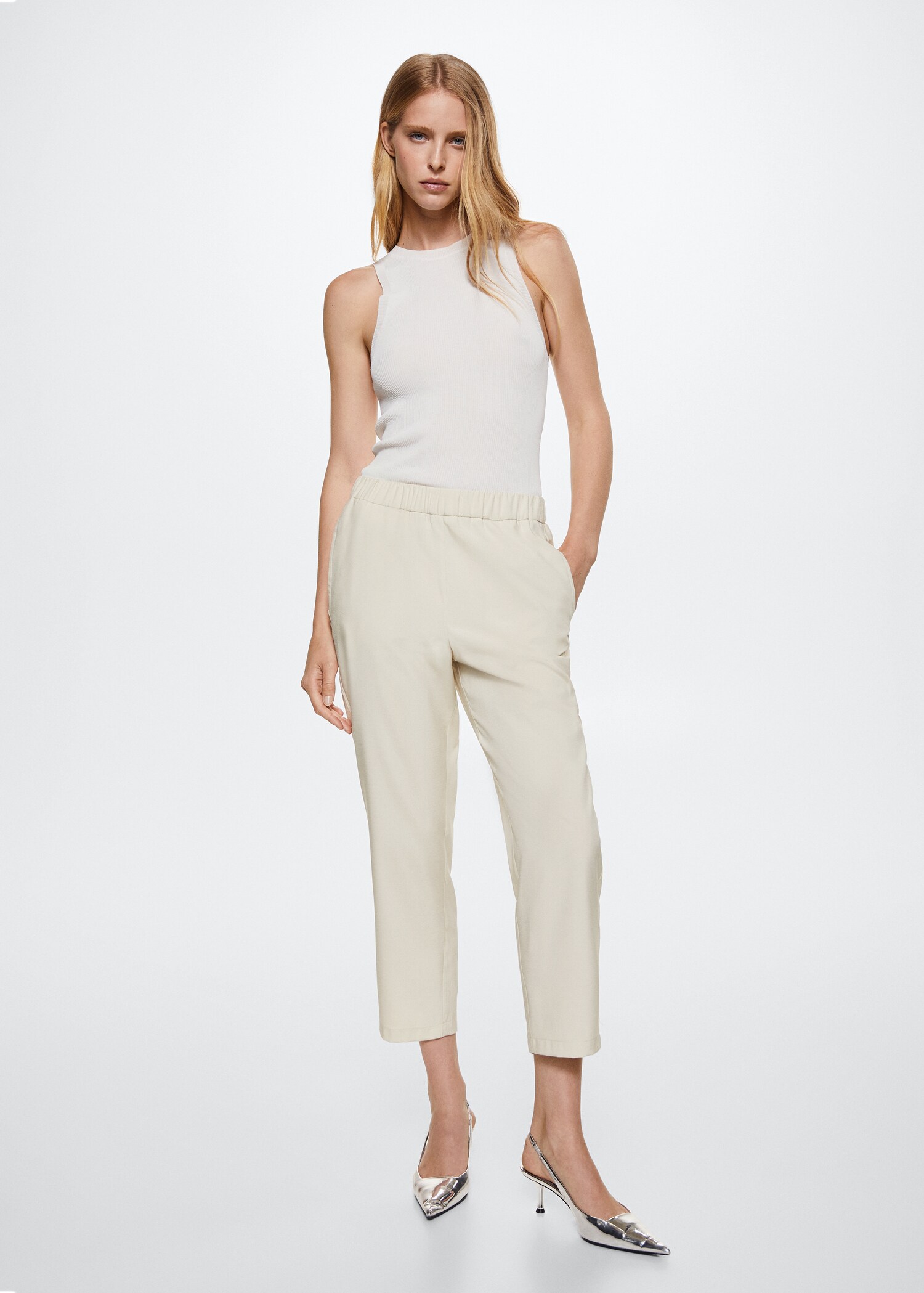 Broek met elastische tailleband - Overzichtstekening