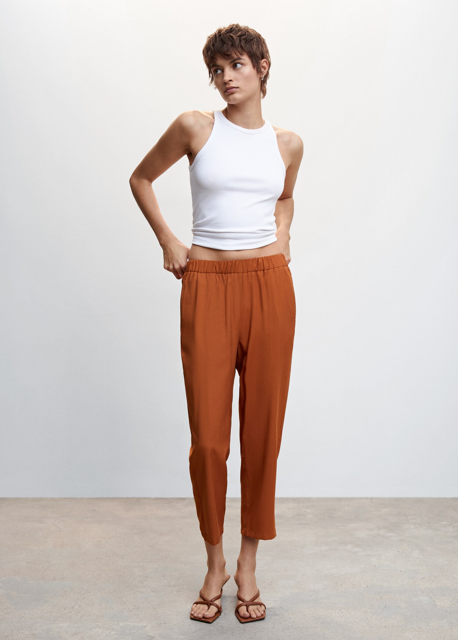 Broek met elastische tailleband - Overzichtstekening