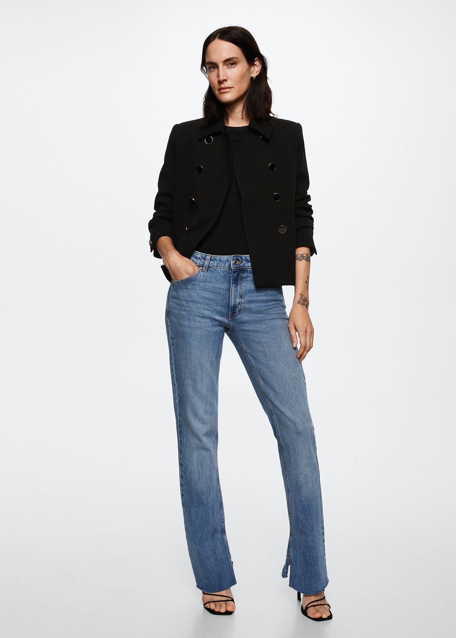 Double-breasted jacket with buttons - General plane