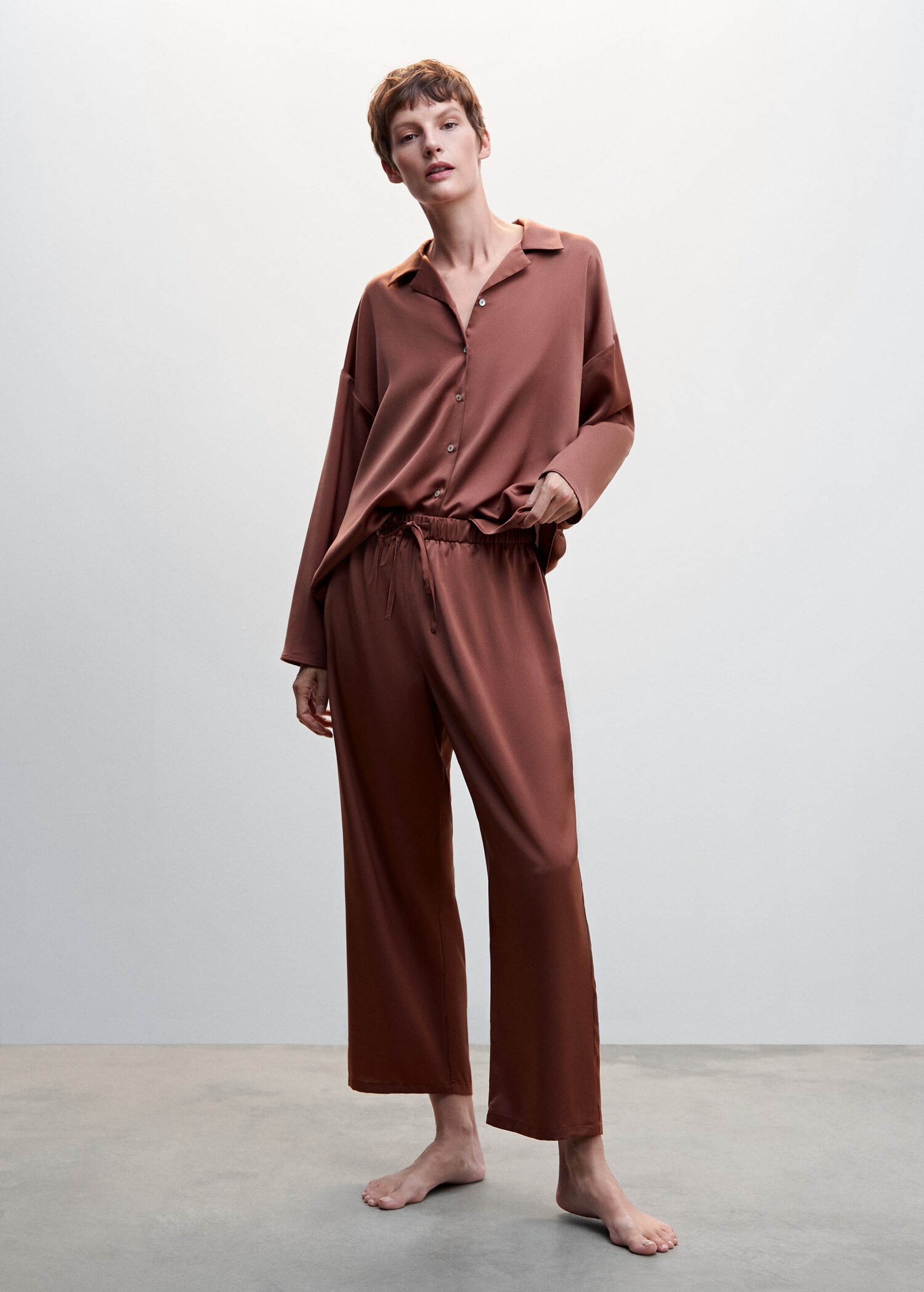 Satin pyjama trousers - General plane