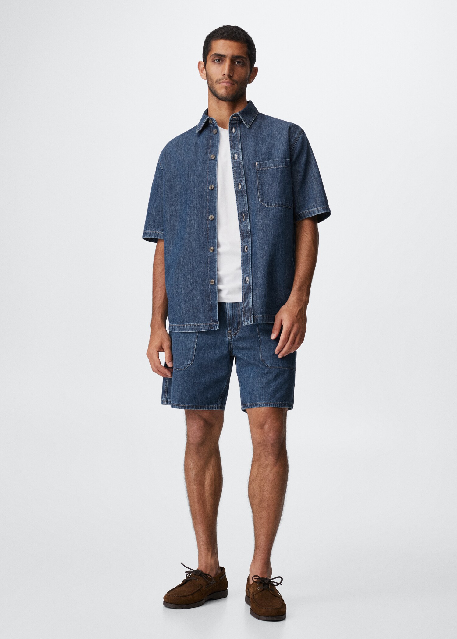 Short-sleeved denim shirt - General plane