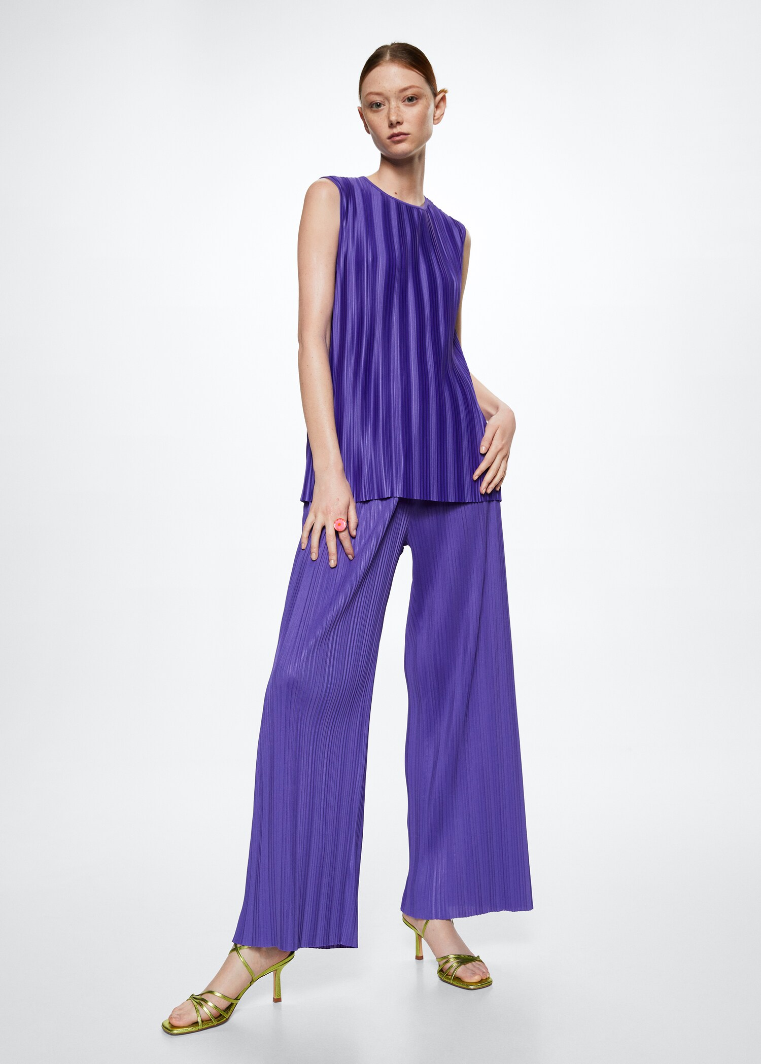 Pleated palazzo pants - General plane