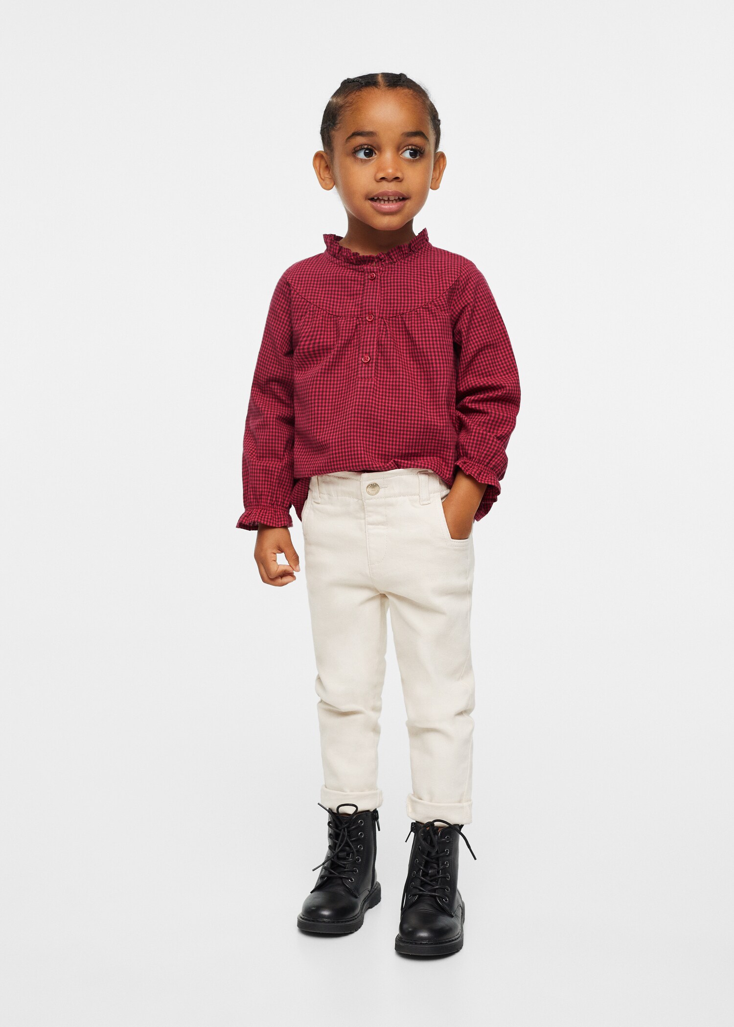 Blouse met ruitjesprint - Overzichtstekening