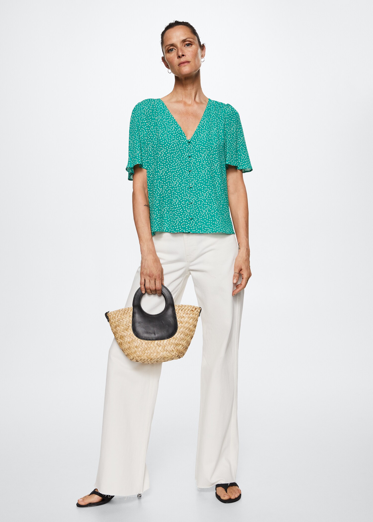 Flowy printed blouse - General plane