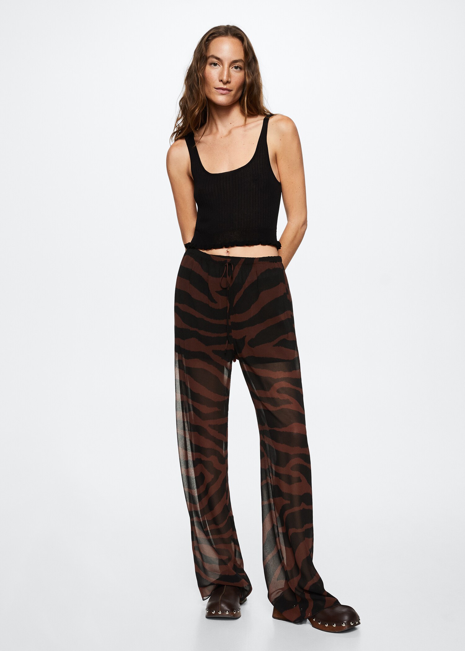 Pantalon droit imprimé animal - Plan général
